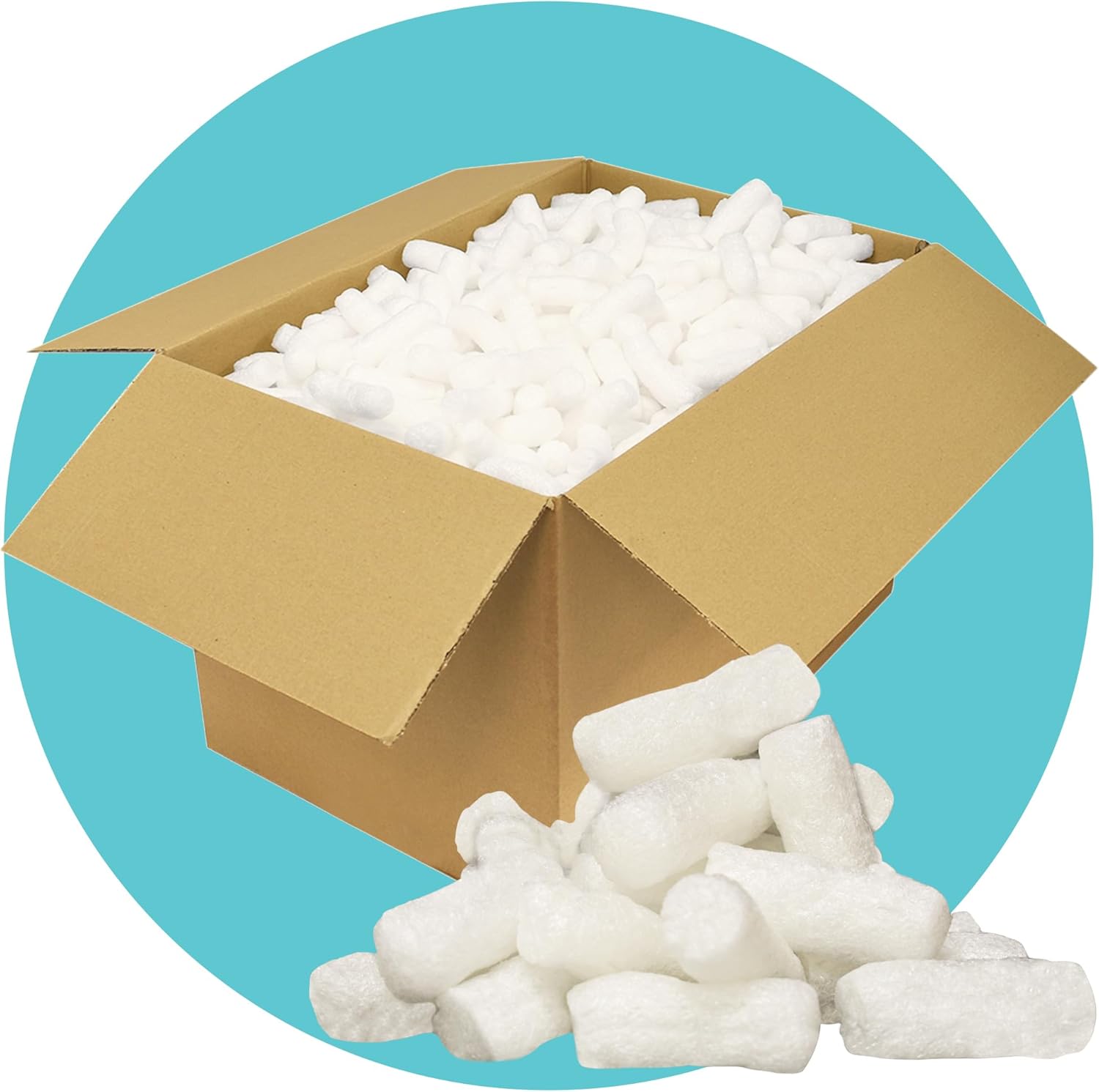 Triplast White ECO Packing Peanuts (1.5 Cubic Ft) - Corn Starch Based, Compostab...