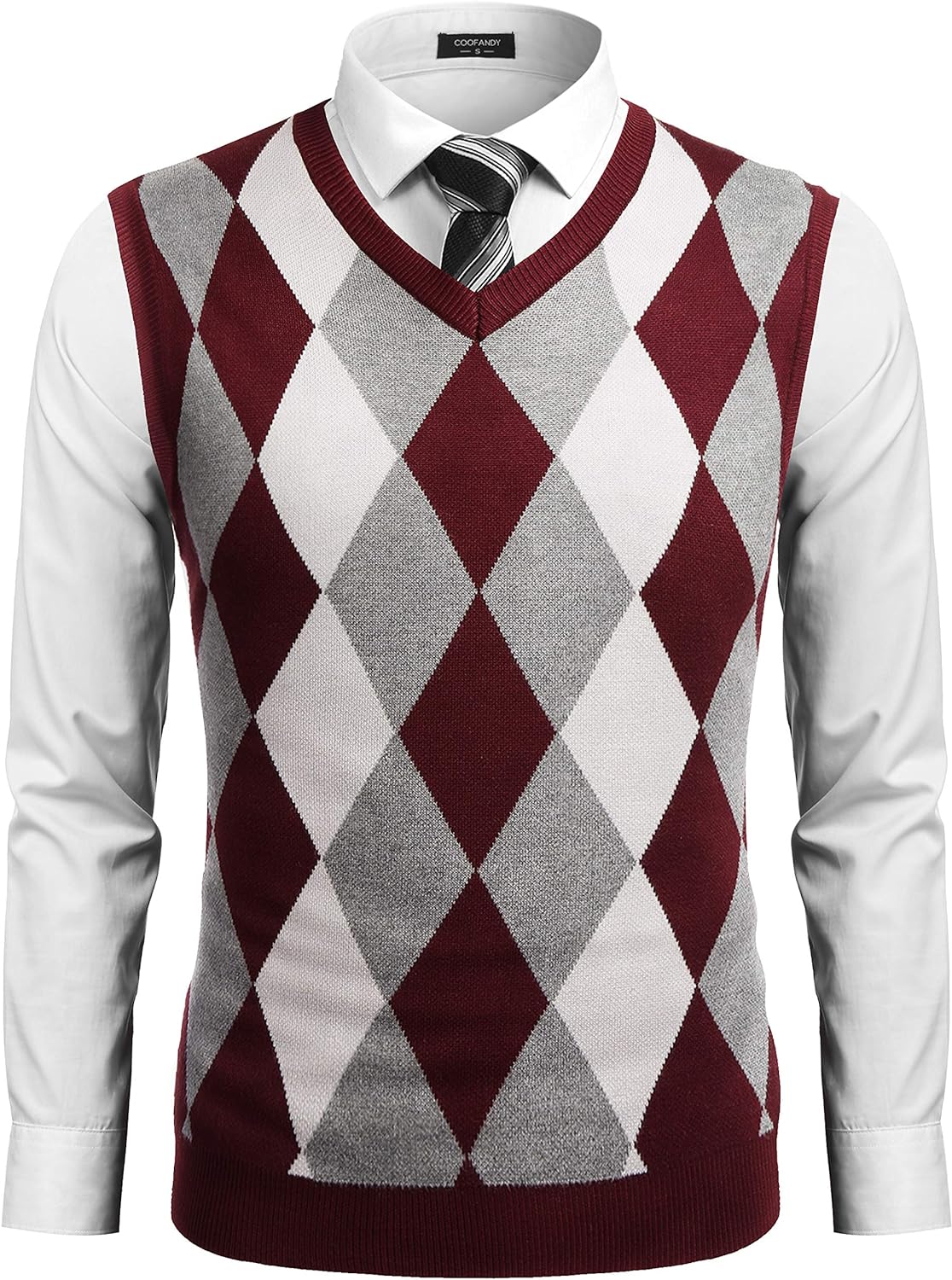 COOFANDY Men's Sweater, Special Sleeveless V Neck Pullover Sweater, Innovative S...