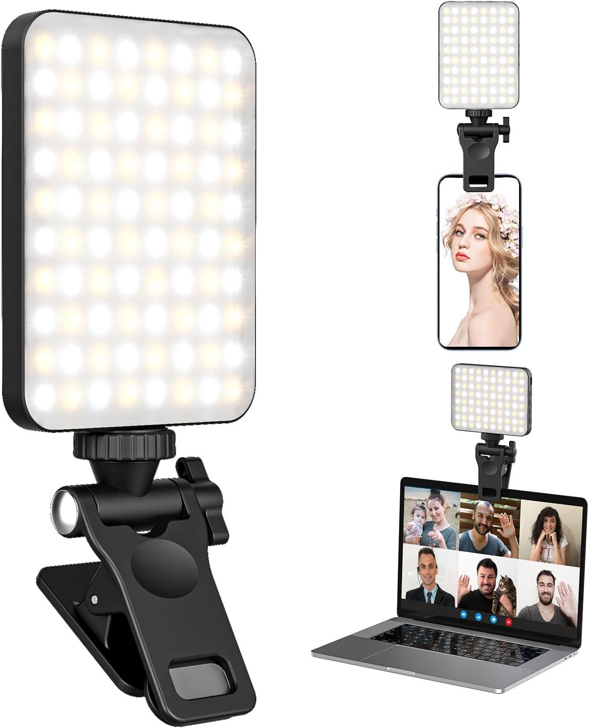 XINBAOHONG Rechargeable Selfie Light, Special Clip Fill Light for Phone Laptop T...