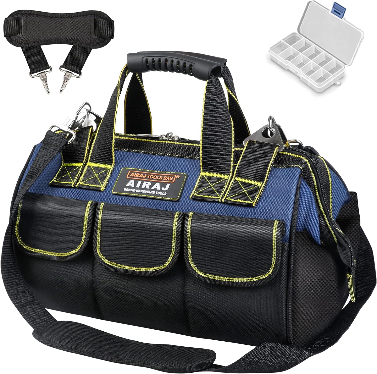AIRAJ 15-Inch Tool Bag, Top Wide Mouth Waterproof Tool Bag, Adjustable Shoulder...