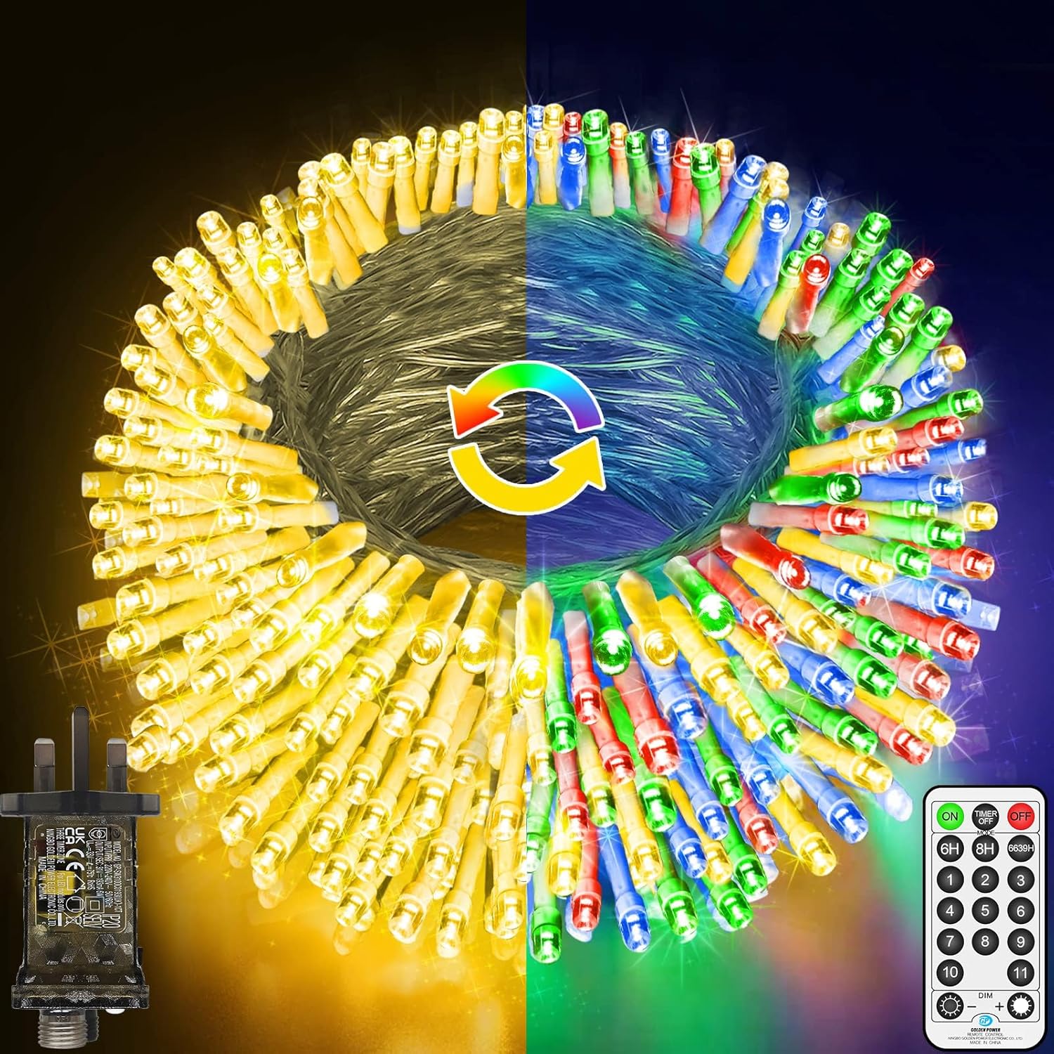 99 FT 300 LED Fairy Lights, Special Color Changing Outdoor Christmas Lights, Inn...