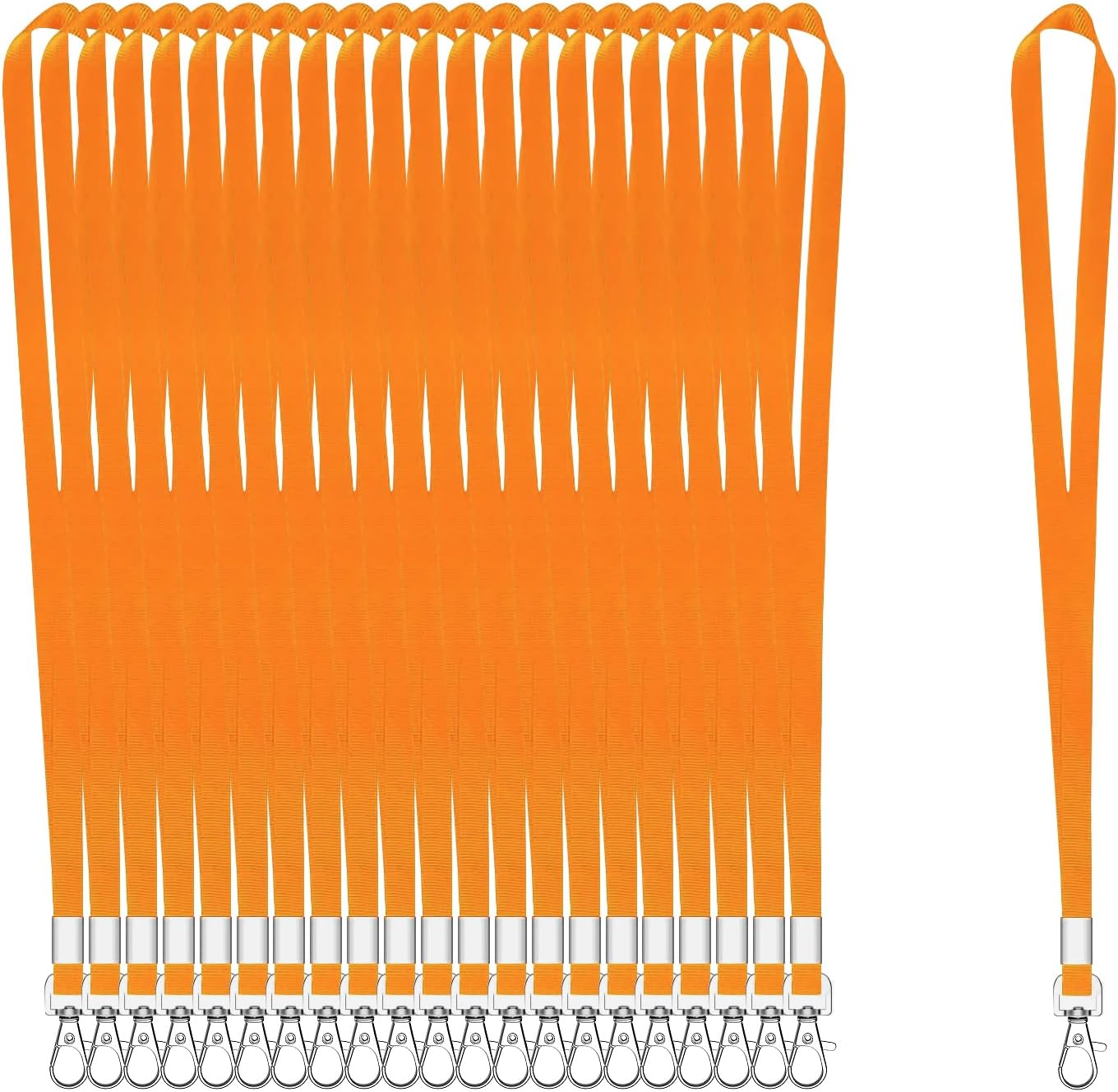 XHDA 100PCS Orange Lanyards for Neck, Lanyards for ID Badge, Lanyard with Metal...