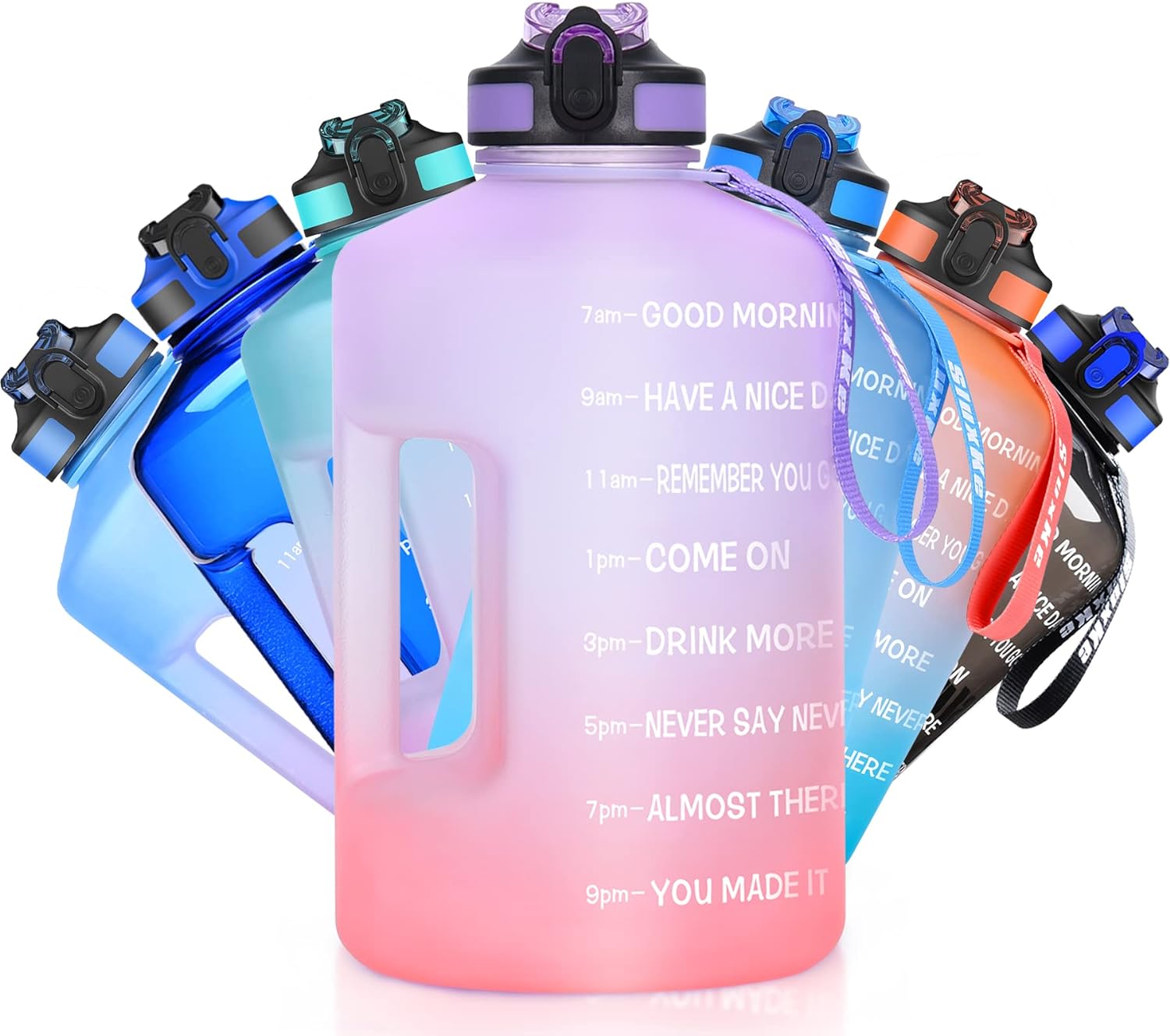 Motivational Water Bottle, SLUXKE 3.78L/2.2L Water Bottle, Special Water Bottle...