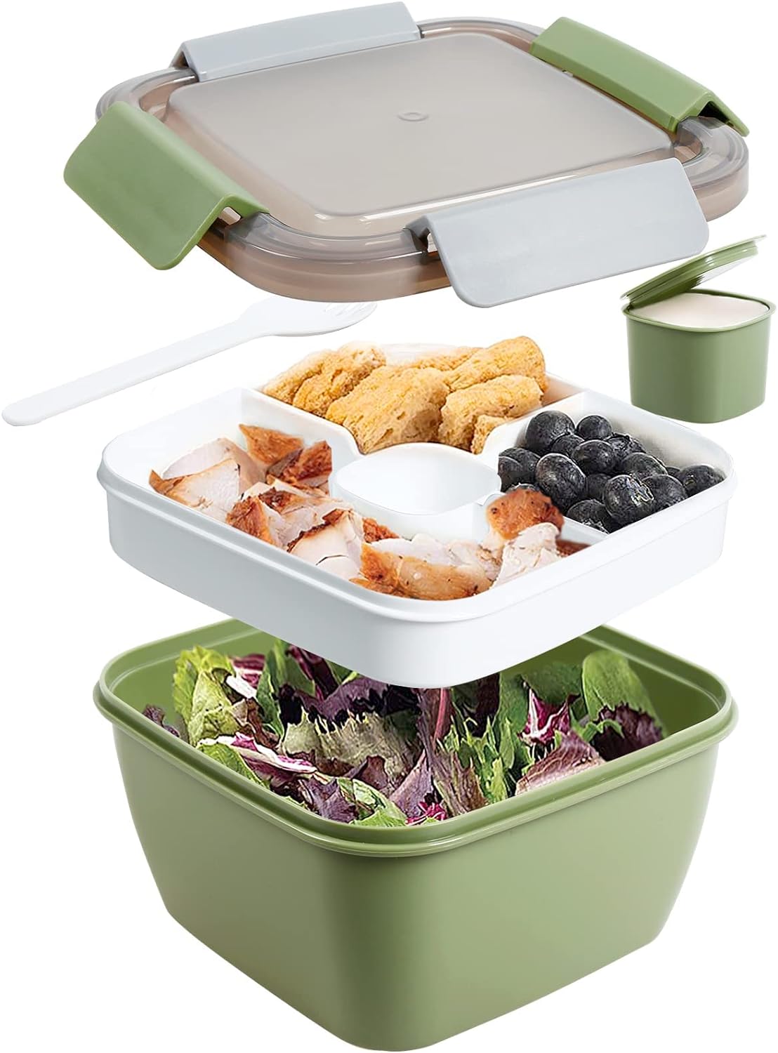 Greentainer 52 OZ to Go Salad Container Lunch Cont...