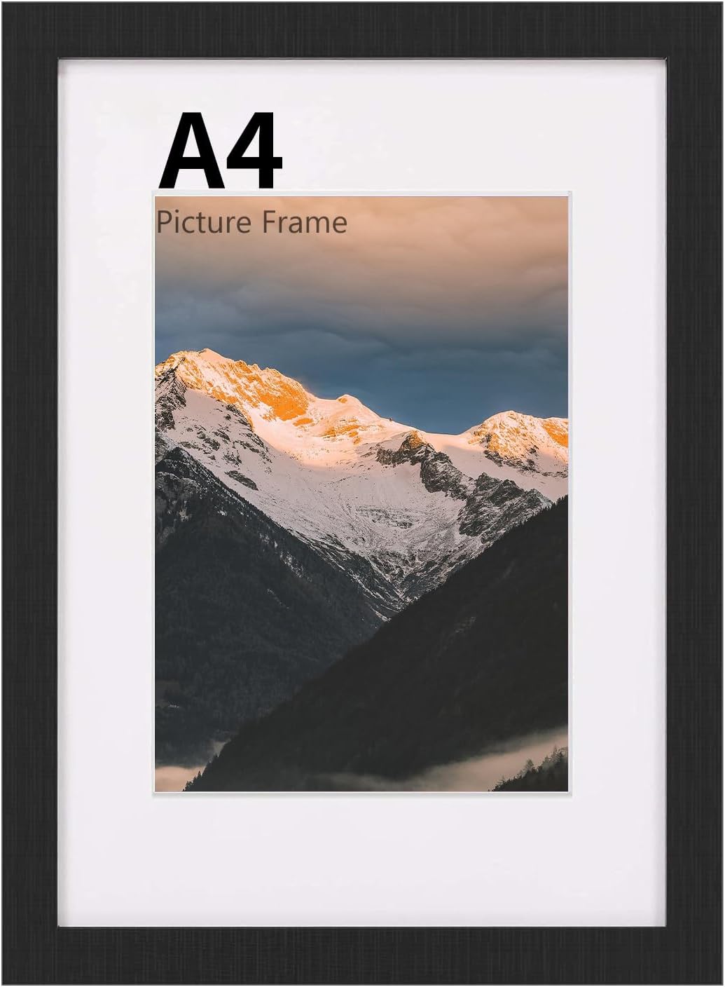 UHOUSEST A4 Picture Frame, Black Wooden Frame for Photo Frame, A4 (21x29.7 cm) P...