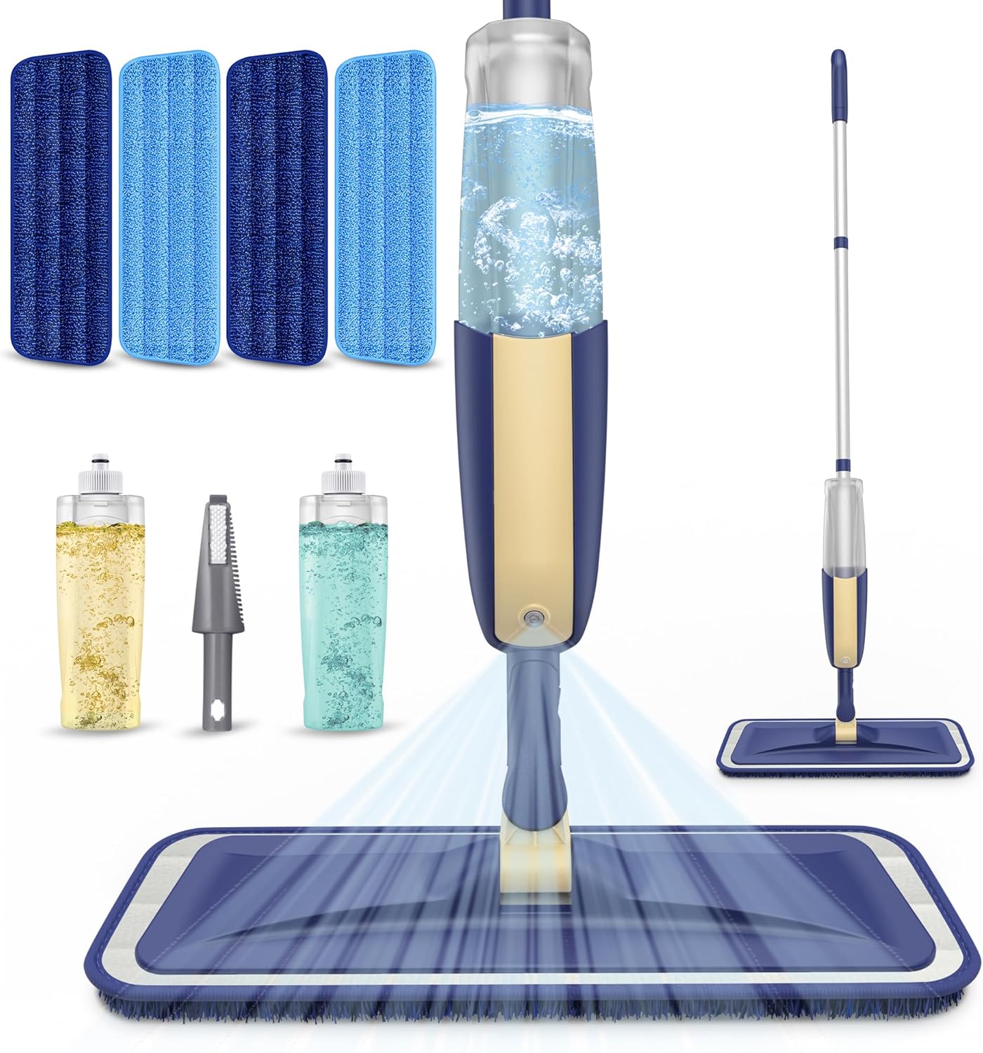Spray Mops with 4x Washable Pads for Floor Cleaning - MEXERRIS Hard Floor Mop wi...