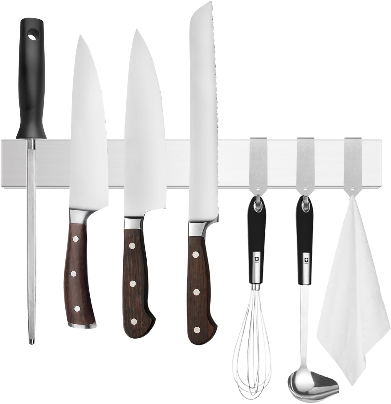 Tysonir 16 Inch Stainless Steel Magnetic Knife Storage Strip,Knife Bar Block Mag...