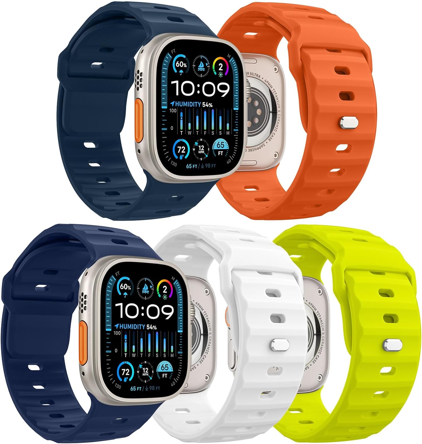 MoKo 3Pack Ocean Band Compatible with Apple Watch Ultra 2 Band 49mm 45mm 44mm 42...