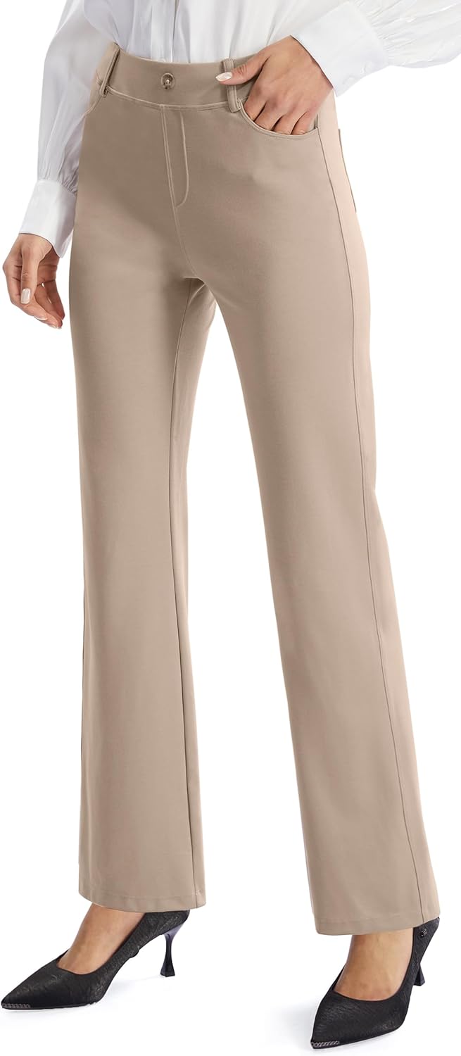 AFITNE Women's 2024 Fall Yoga Dress Pants Stretchy Work Slacks Straight Leg Busi...