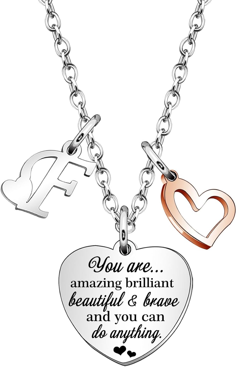 KENYG Necklace Gift for Boys Girls Heart Shape Pendant Necklaces With 26 Initial...