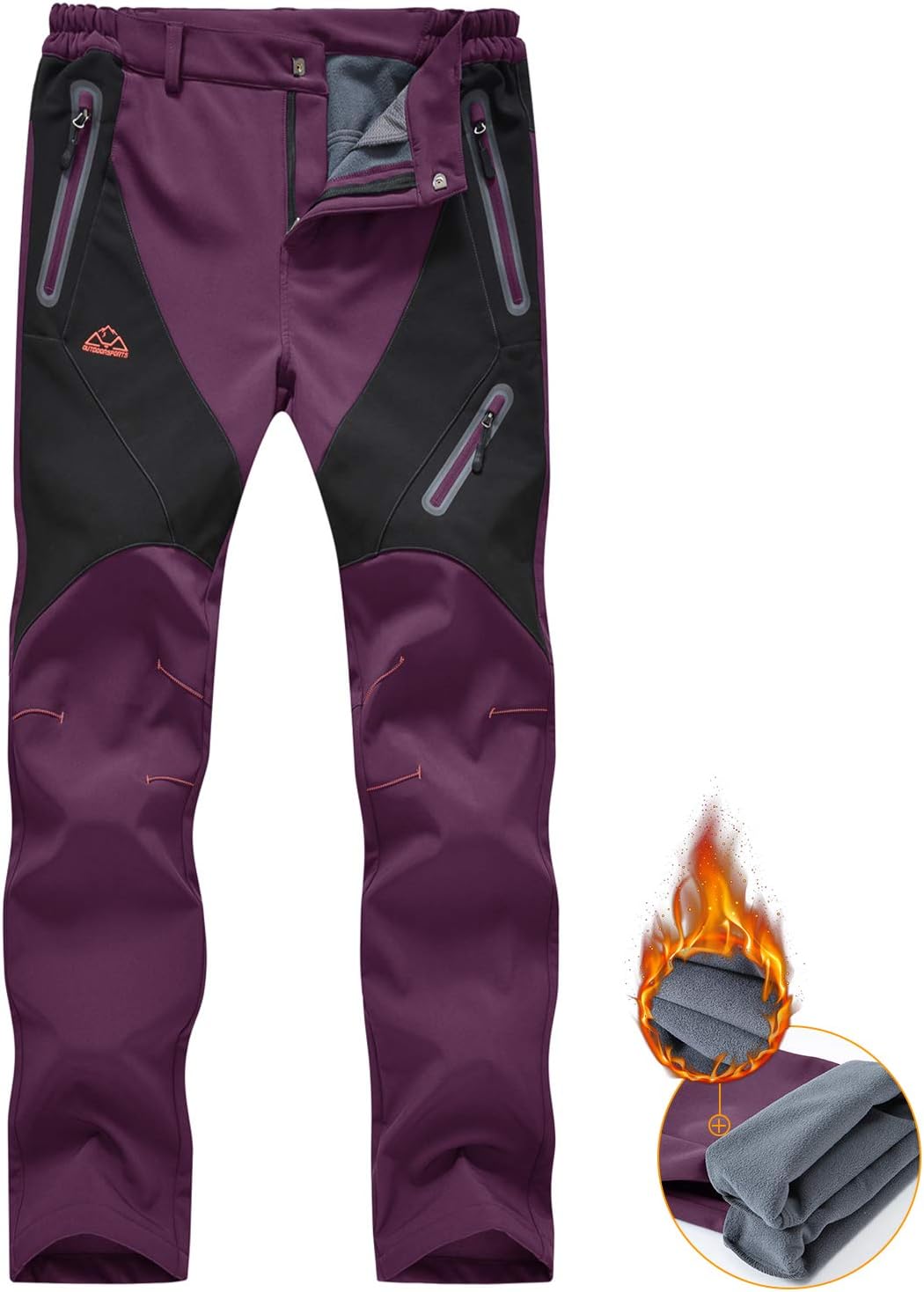 donhobo Women's Walking Waterproof Trousers, Innovative Thermal Fleece Lined Pan...