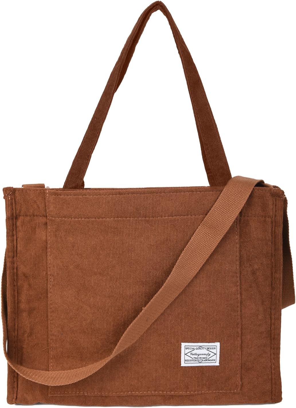 Vintage Casual Corduroy Bags Crossbody Bag Purse for Women Travel Shoulder Bags...