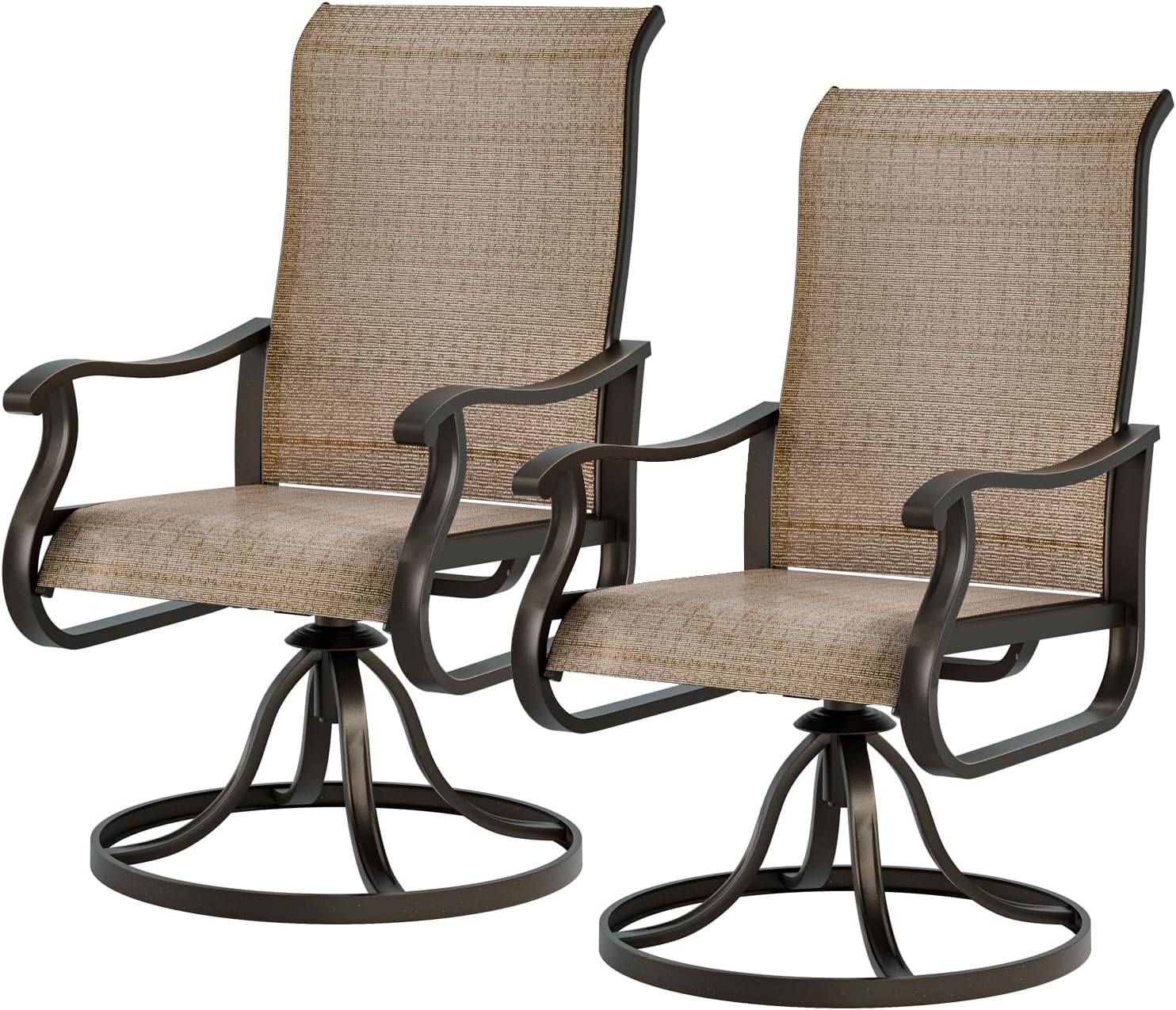 UDPATIO Patio Swivel Dining Chairs Set of 2, Outdoor Dining Chairs High Back wit...