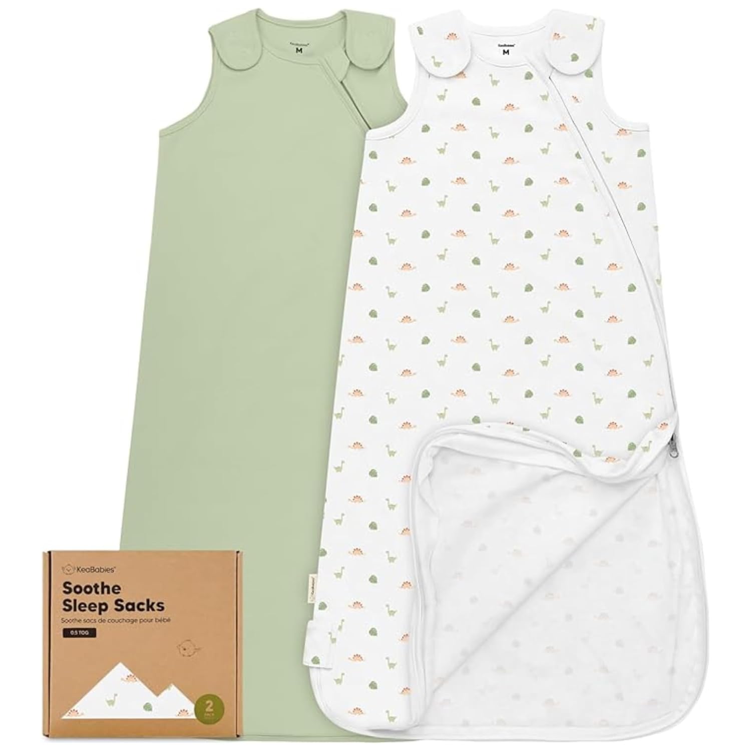 2-Pack Organic Sleep Sacks, 100% Cotton -Baby Sleeping Sack, Wearable Blanket Ba...