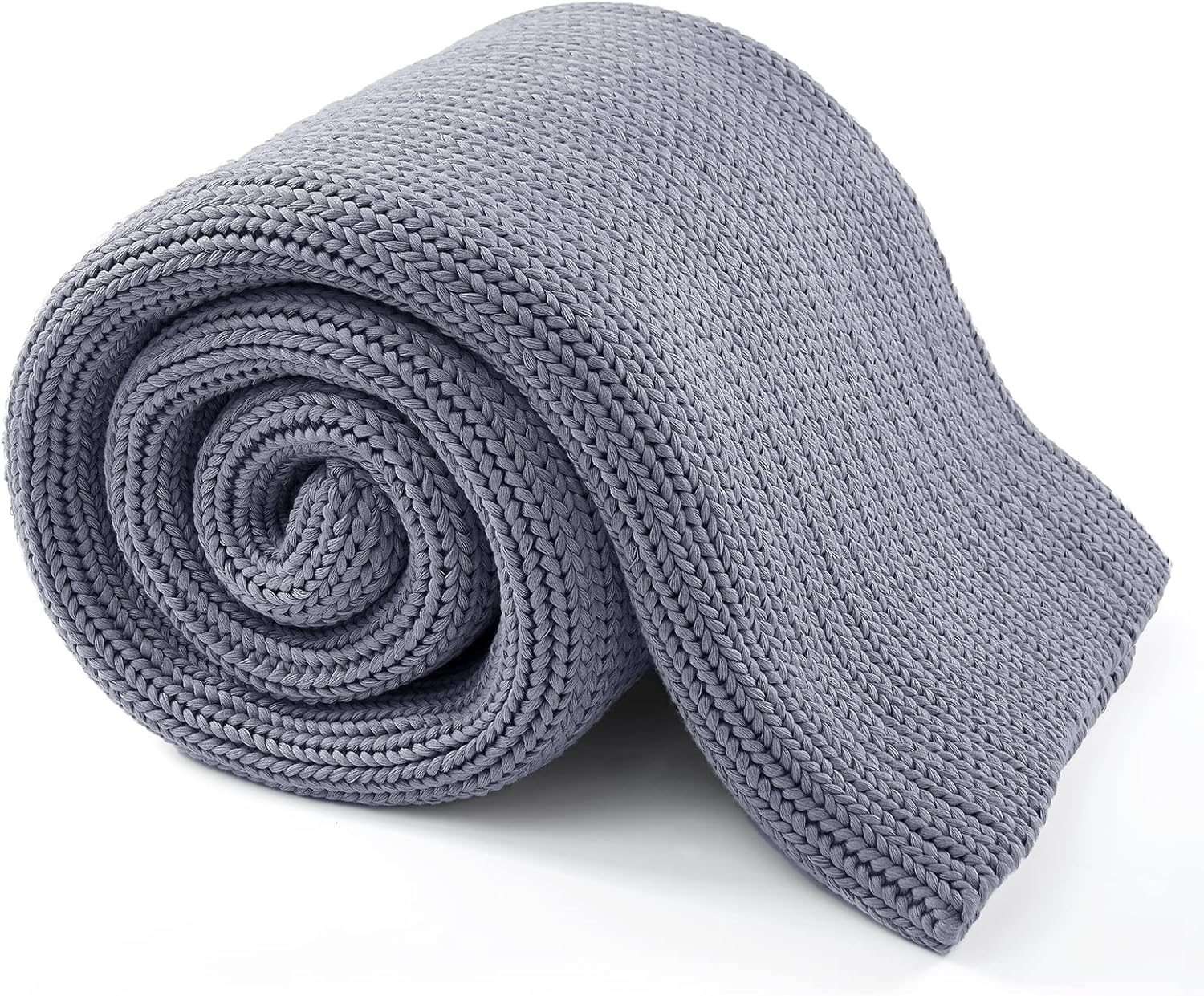 Guohaoi Knitted Weighted Blanket(Light Grey 60"x80" 15lbs),Home Décor Cooling Th...