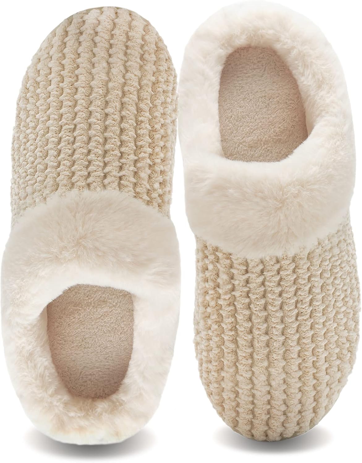 WateLves Women's Memory Foam Slippers Comfort Wool-Like Plush Fleece Lined House...