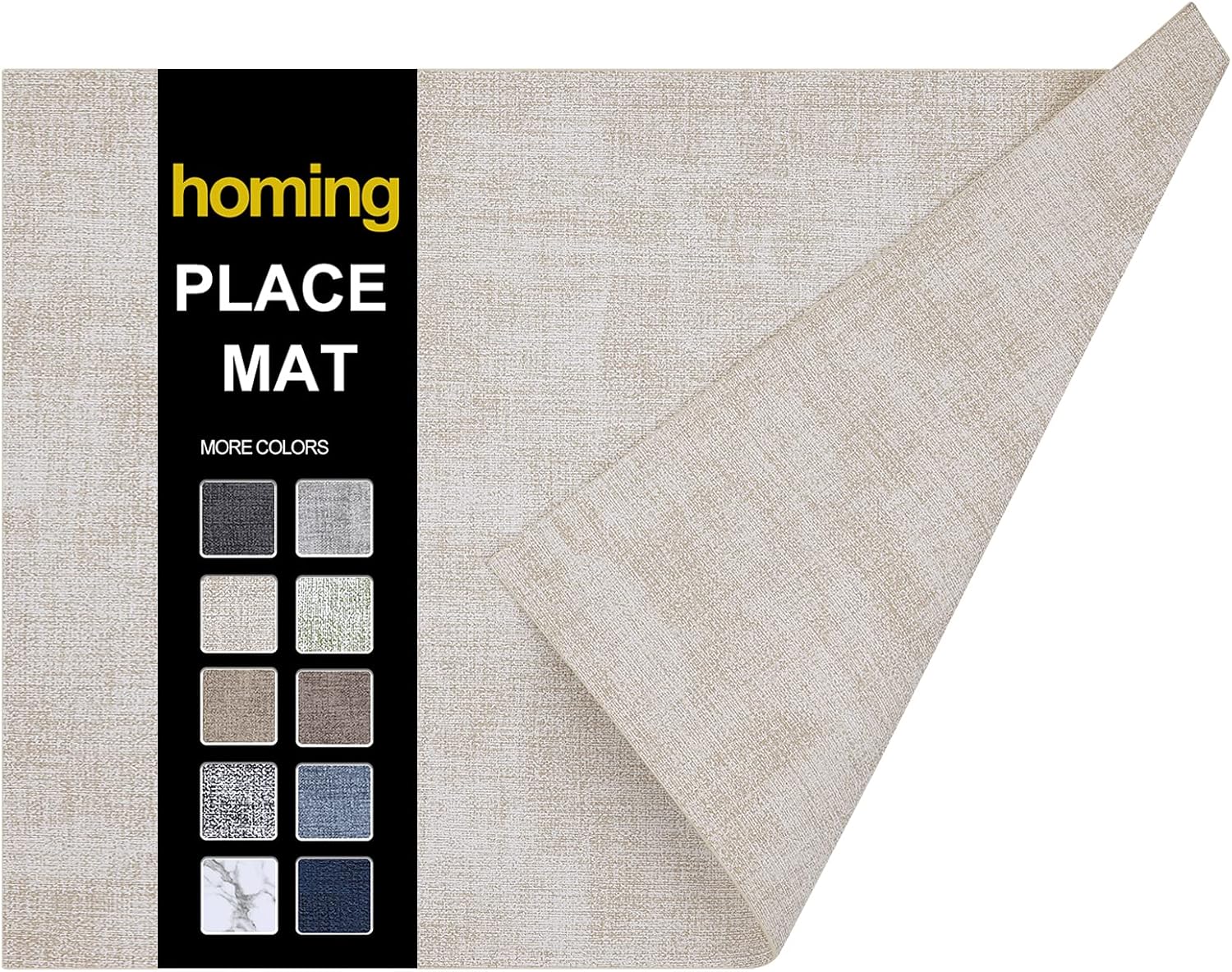 homing Faux Leather Heat Resistant Placemats Set of 6 – Waterproof Wipeable Dini...