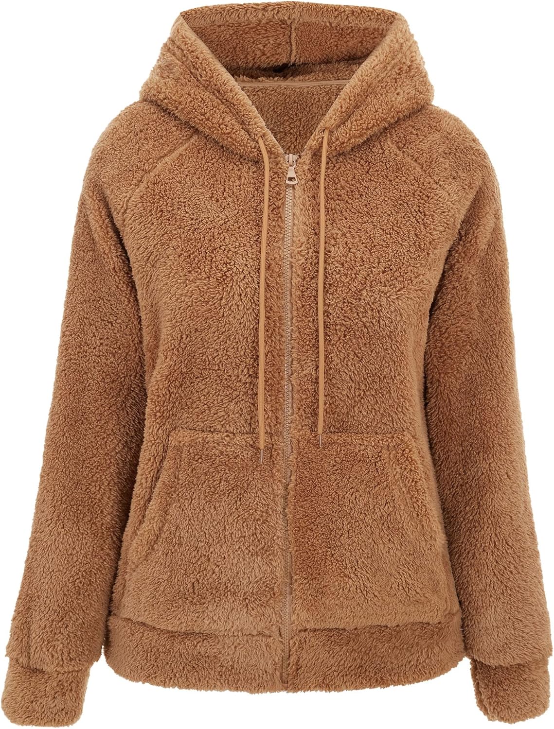 RISISSIDA Women Faux Fur Fleece Lightweight Jacket Spring Fall Transitional Fash...