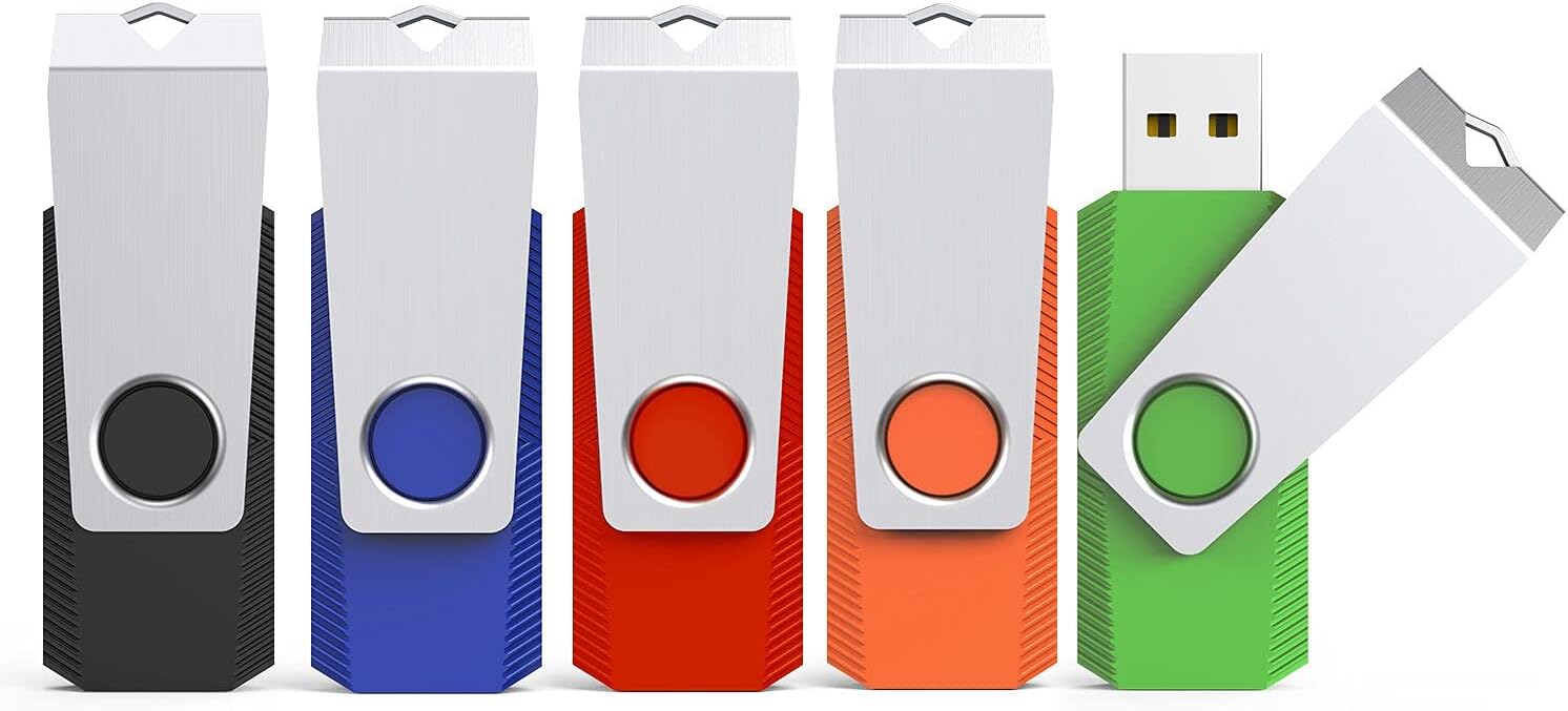 KEXIN 32GB USB Flash Drive 5-Pack USB Memory Stick Swivel USB Stick Thumb Drive...
