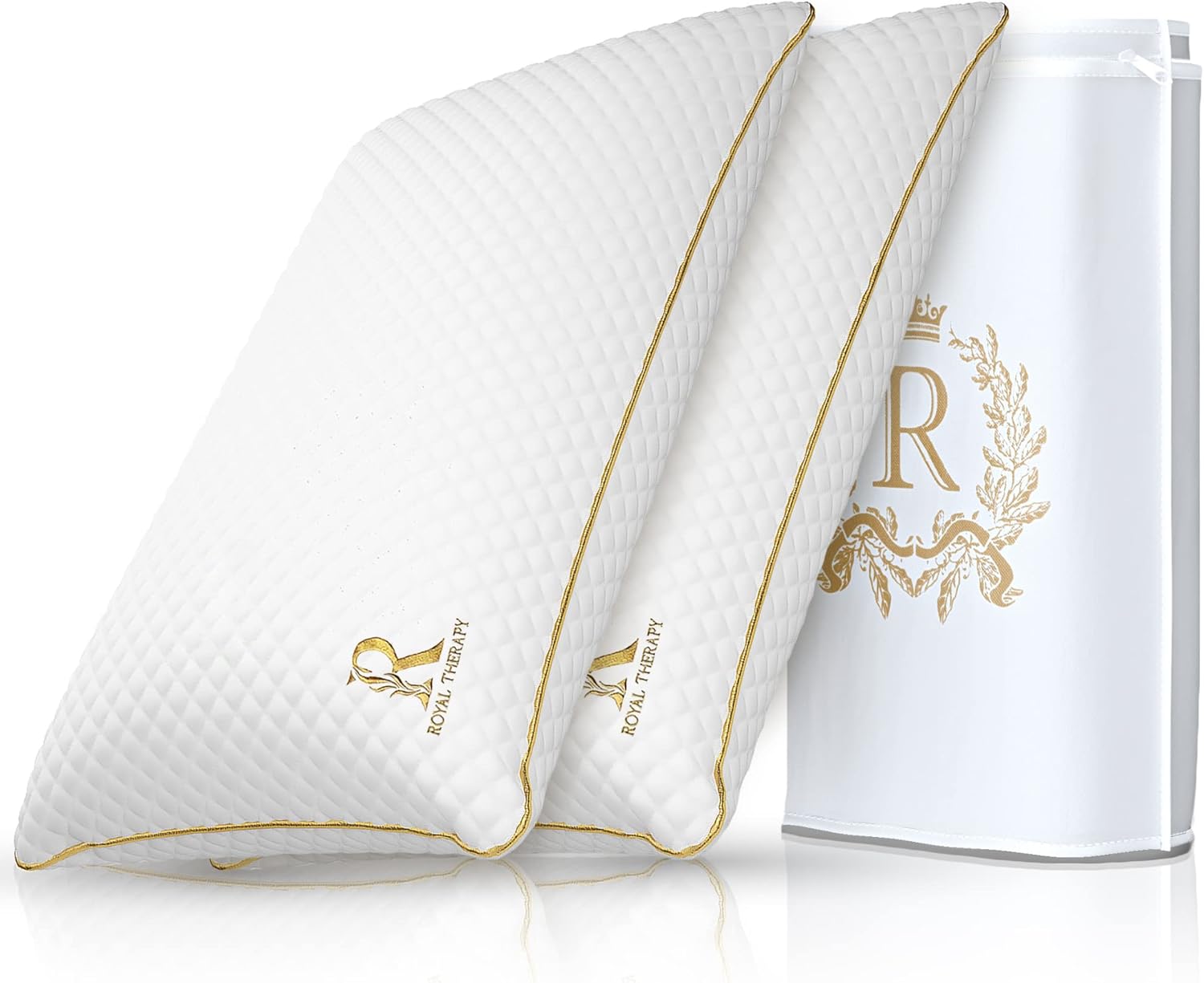 Royal Therapy Pillows Queen Size Set of 2, Shredded Memory Foam Pillows Queen, R...