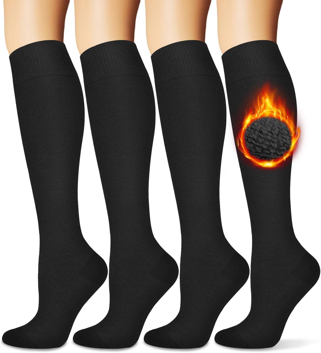 Warm Socks for Women (Knee High) Thermal Boot Socks for Winter, Running, Hiking,...