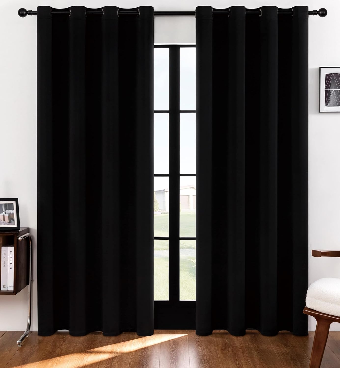 Rutterllow Blackout Curtains for Living Room 2 Panels Set, Thermal Insulated Roo...