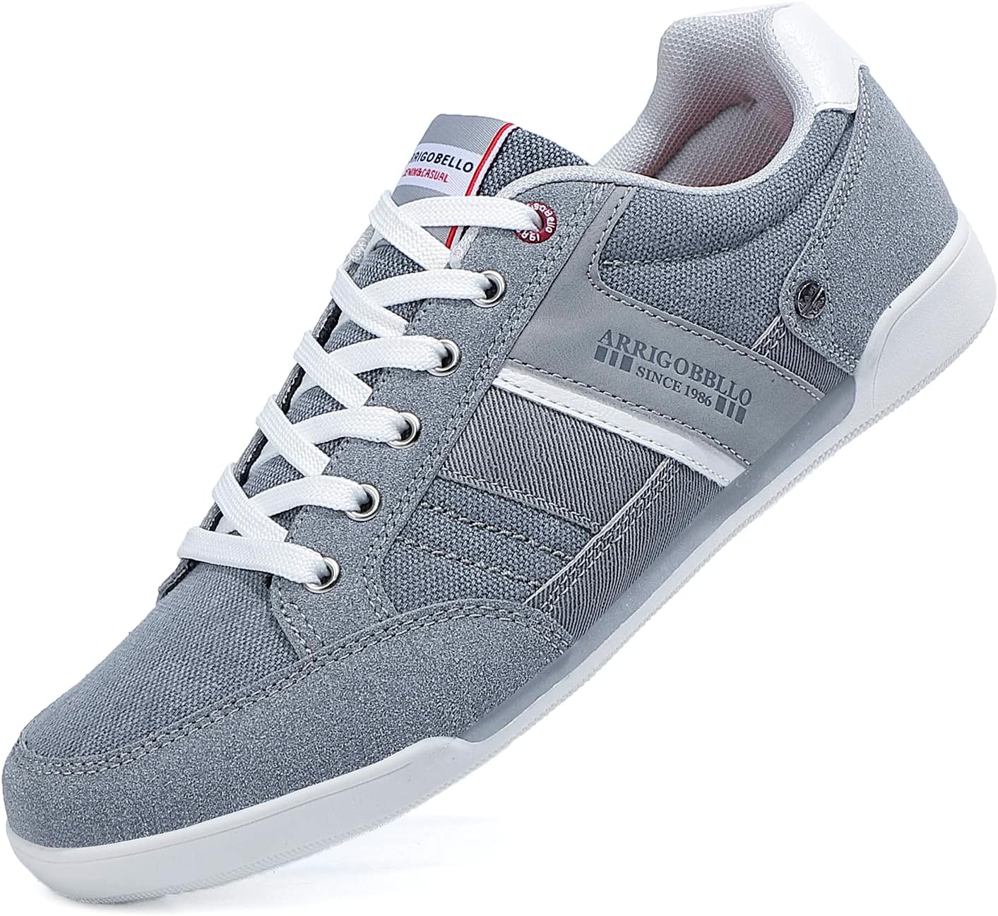 Mens Trainers Casual Shoes Fashion Leather Canvas Sneakers Lace Up Size 7-11 9 U...