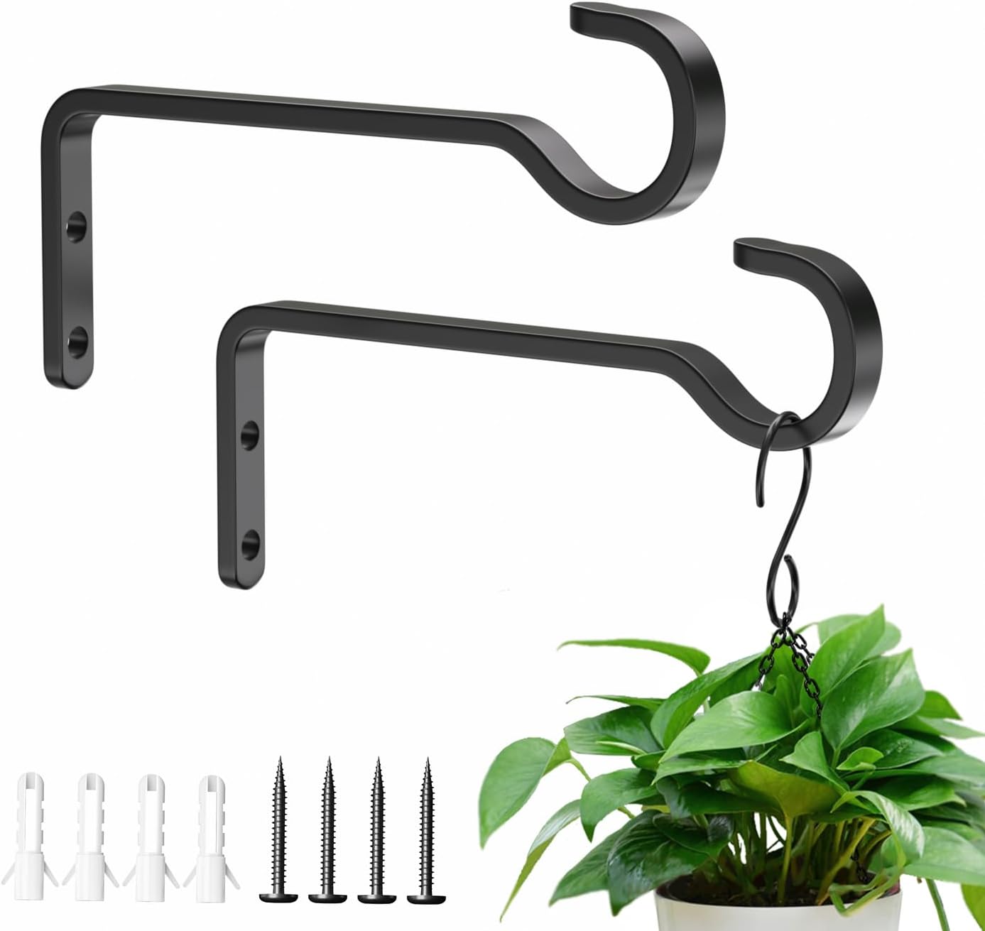 15.2cm 2 Pack Heavy Duty Outdoor Plant Hangers for Hanging Baskets, Iron Hanging...