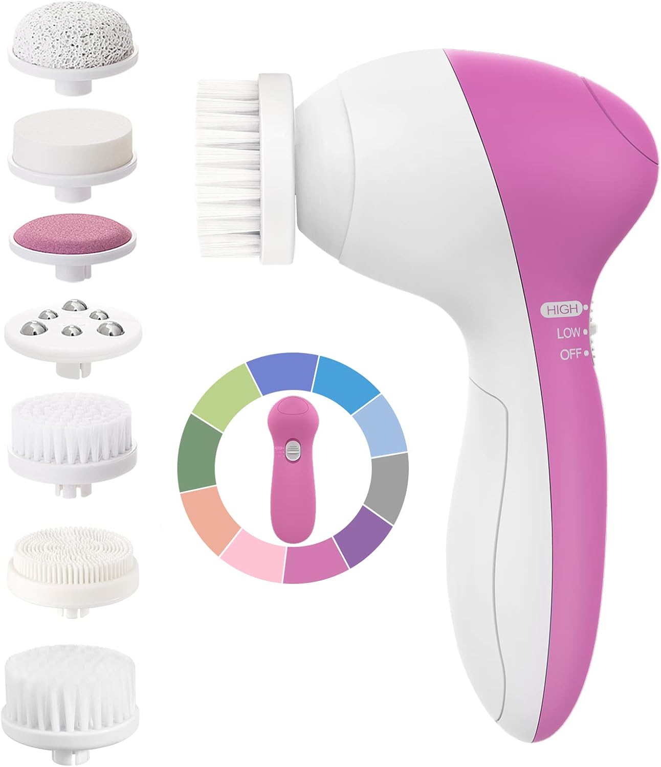 COSLUS Facial Rotating Brush Face Cleansing: 7 in 1 Electric Exfoliator Rotating...