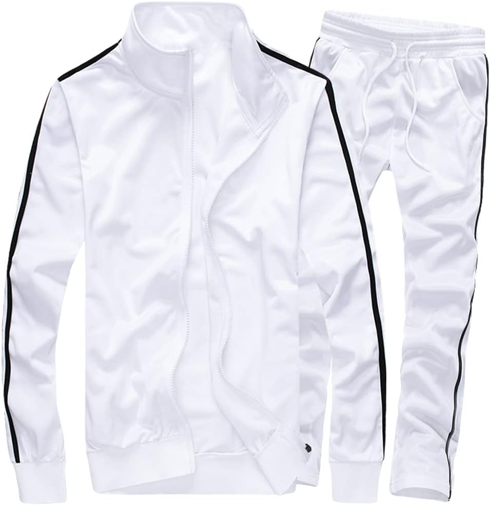 MACHLAB Men's Activewear Full Zip Warm Tracksuit Sports Set Casual Sweat Suit Sm...
