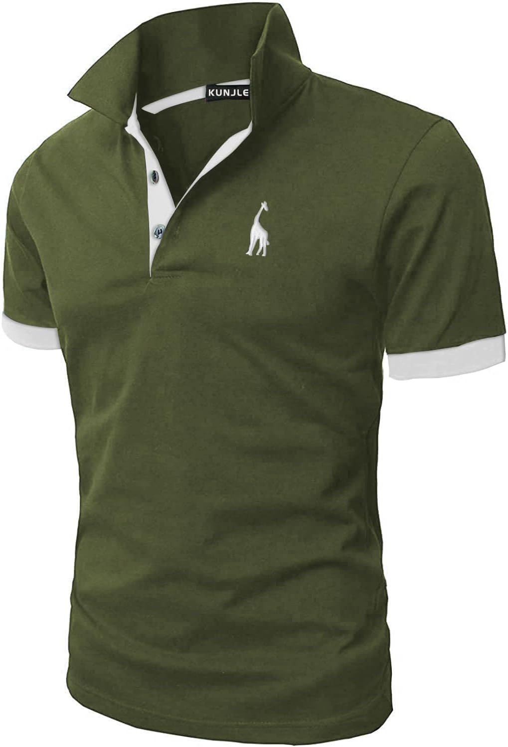 KUNJLELP Men's Regular-Fit Cotton Pique Polo Shirt Short Sleeve Golf Polos 3XL G...