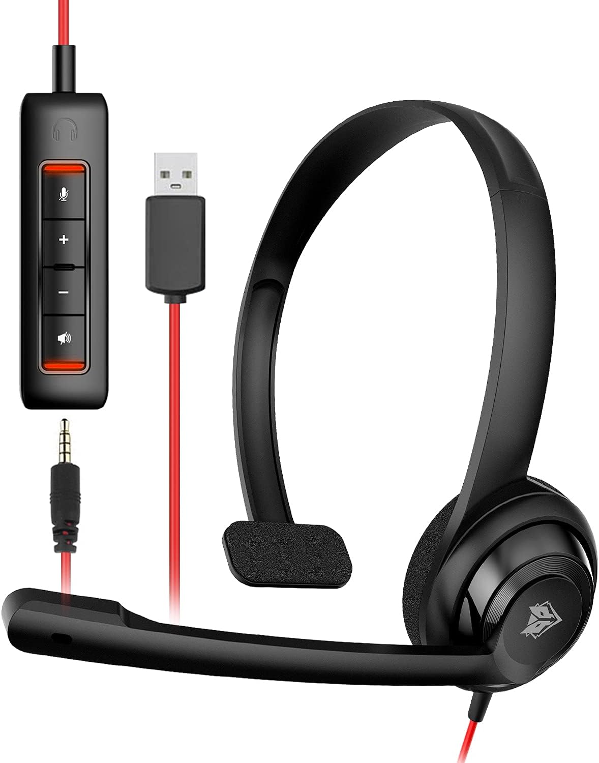NUBWO HW02 USB Headset with Microphone Noise Cancelling &in-line Control, Ultra...
