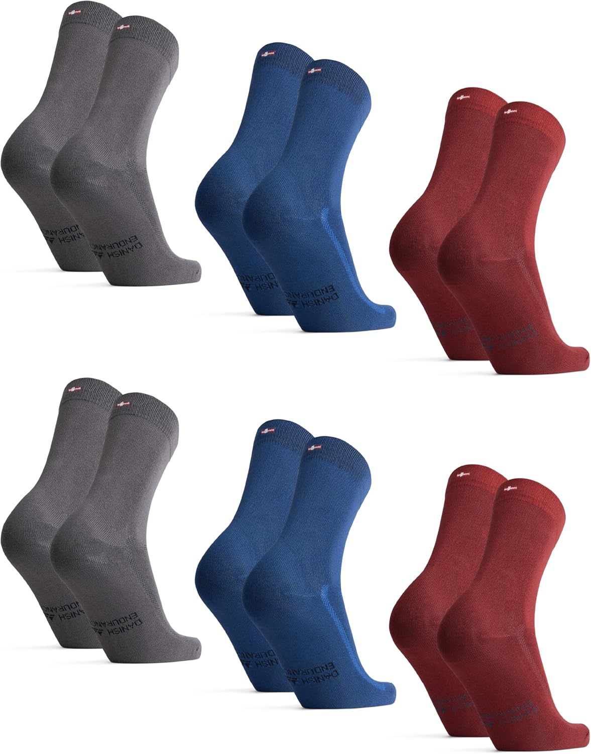 DANISH ENDURANCE Socks, Special Anti Sweat Mens Black Socks, High-Quality Multip...