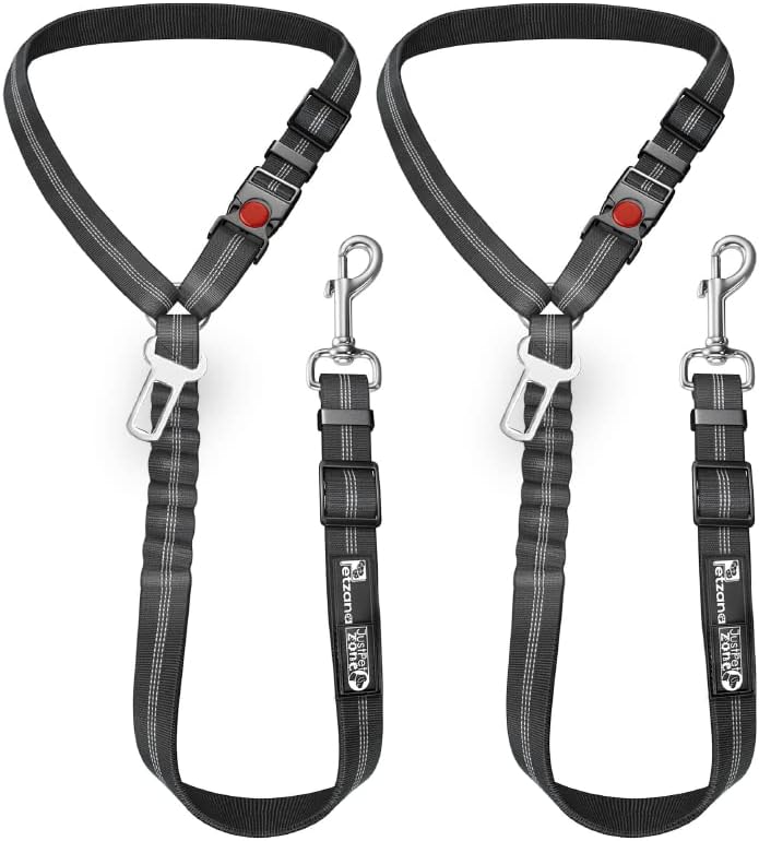 Comfortable Dog Seat Belt Harness for Car - 2-in-1 Leash and Restraint Secures t...