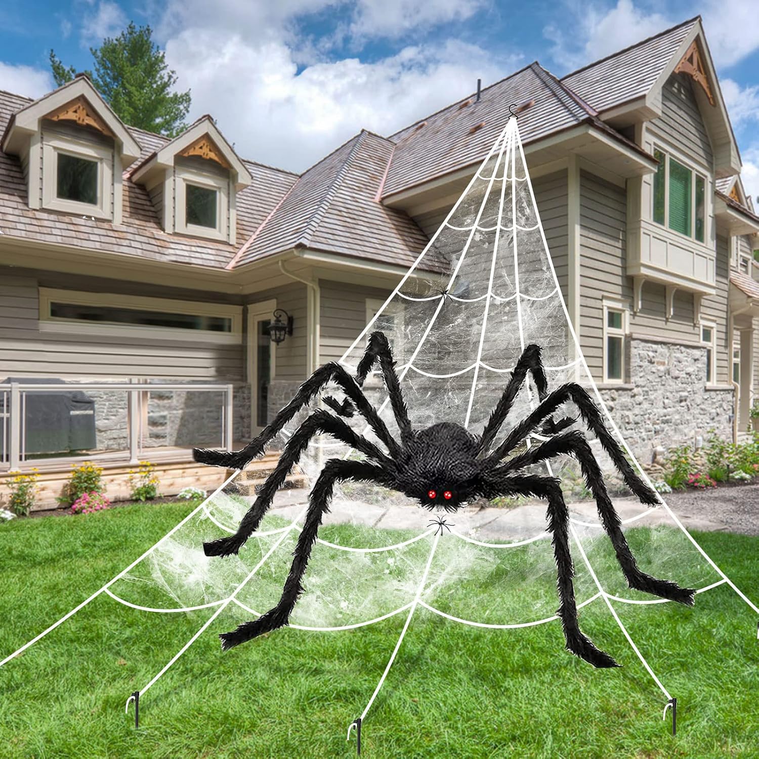 Halloween Decorations, Special Spider Web, High-Quality Halloween Spider Kit wit...