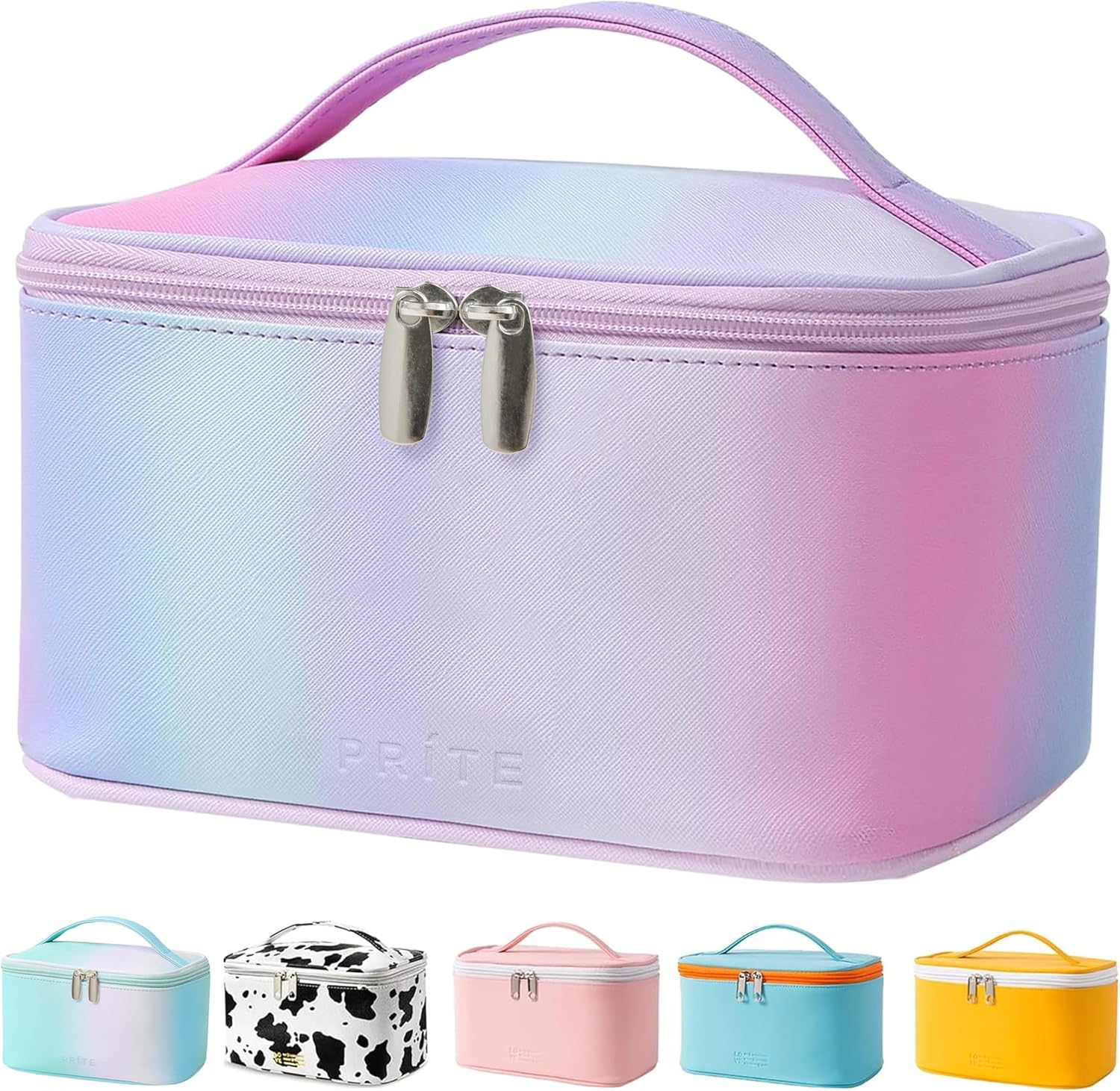 Makeup Bag Portable Travel Cosmetic Bag for Women, Beauty Zipper Makeup Organize...