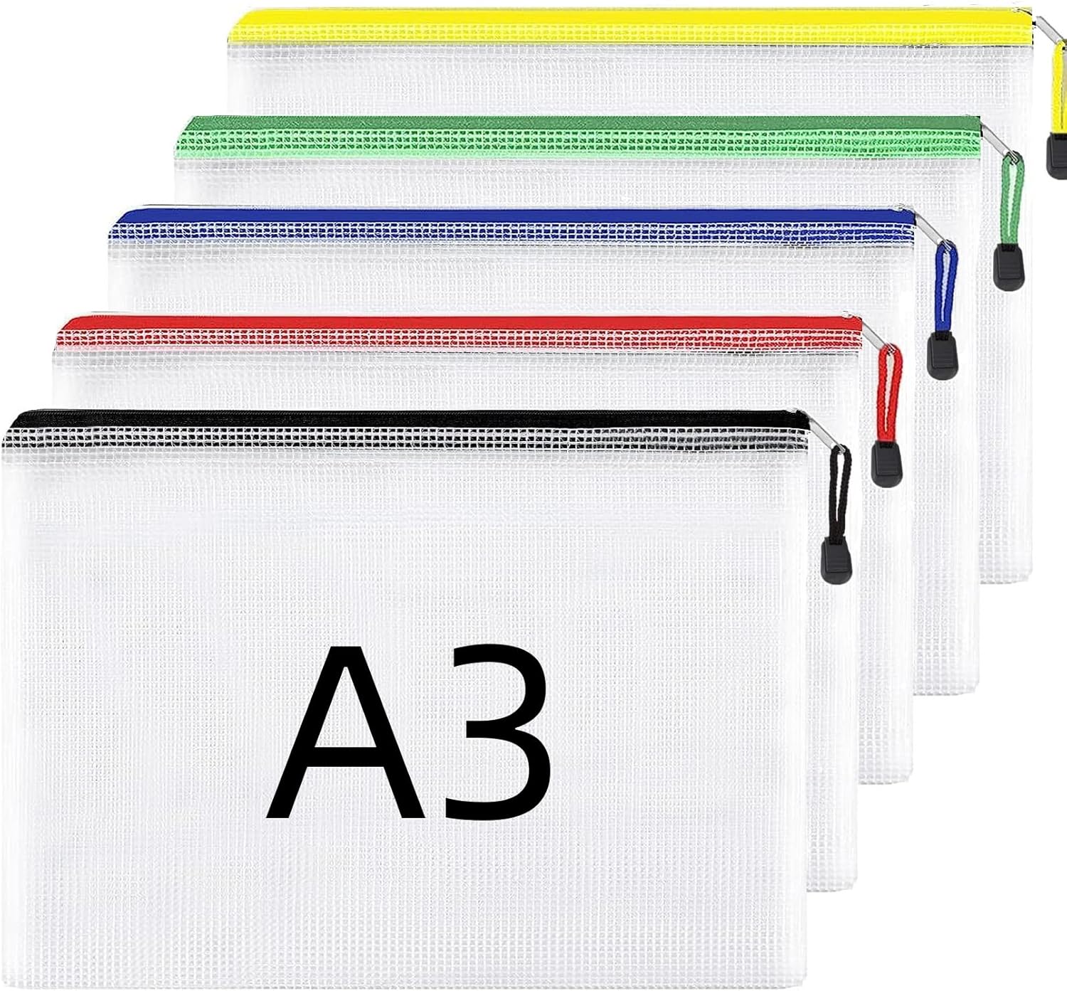 A3 Plastic Wallets Folders - 5PCS A3 Zip Wallets Plastic Zip Lock Bags Document...