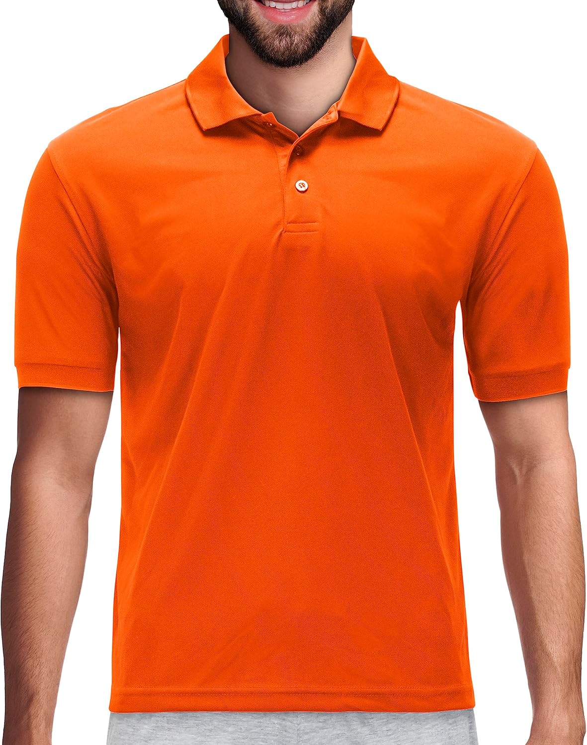 Premium Wear Men's High Moisture Wicking Polo T Shirts Small Orange