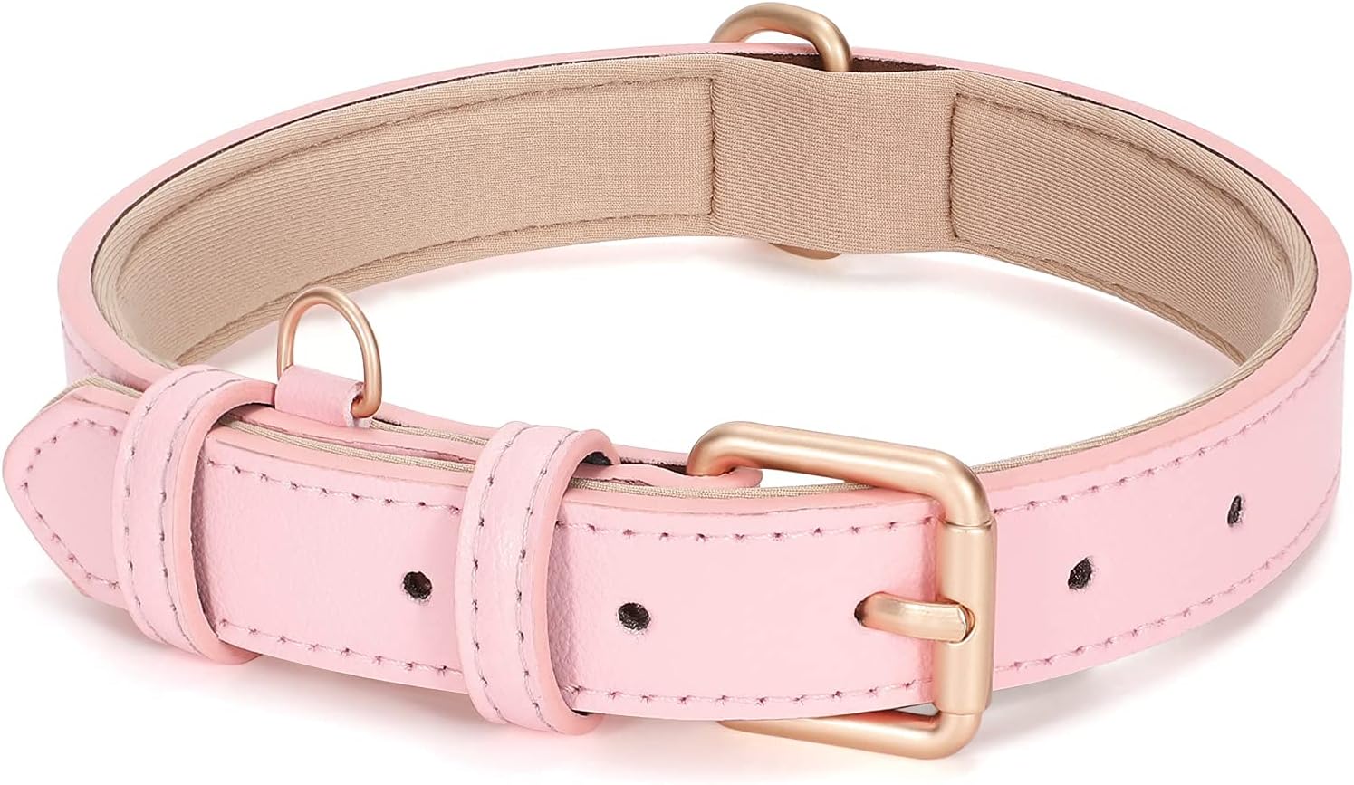 JASGOOD Leather Dog Collar for Small Medium Large Dog Adjustable Soft Breathable...