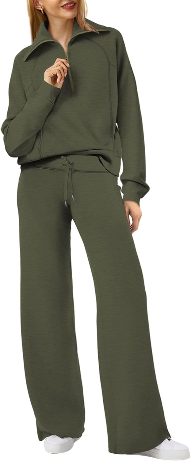 XIEERDUO Lounge Sets, Special 2 Piece Outfits For Women, Innovative Half Zip Swe...