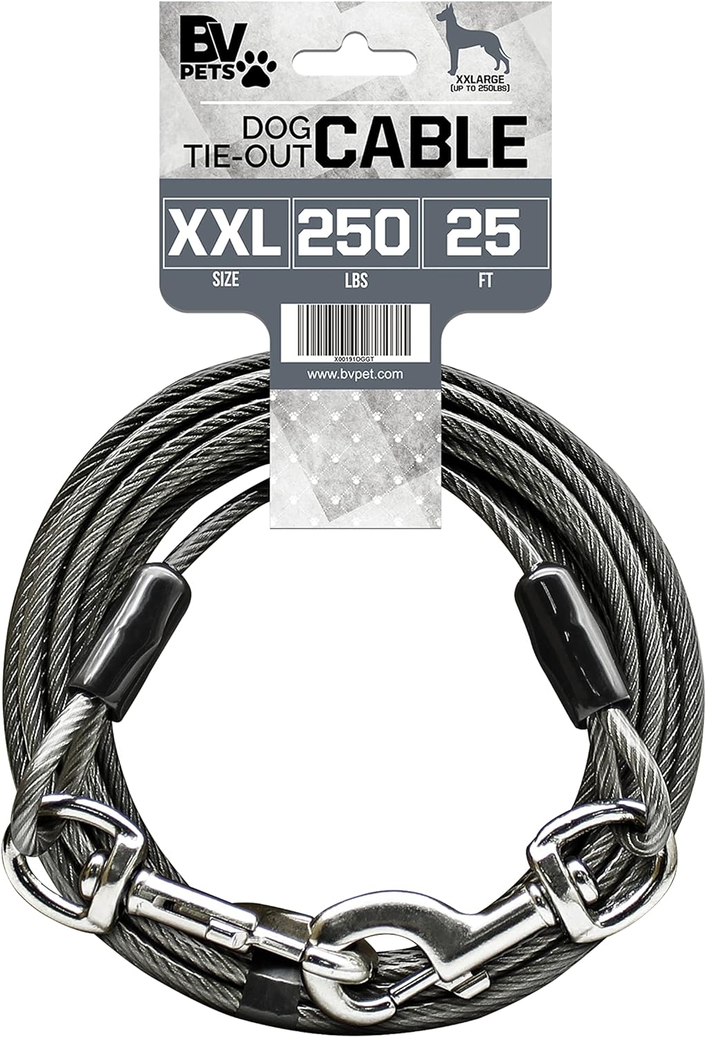 BV Dog Tie Out Cable 25 Feet - Dog Leads for Yard Heavy Duty - Up to 250 Pounds...