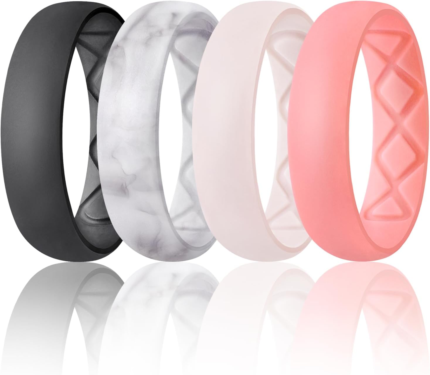 Egnaro Inner Arc Ergonomic Breathable Design, Silicone Rings for Women with Half...