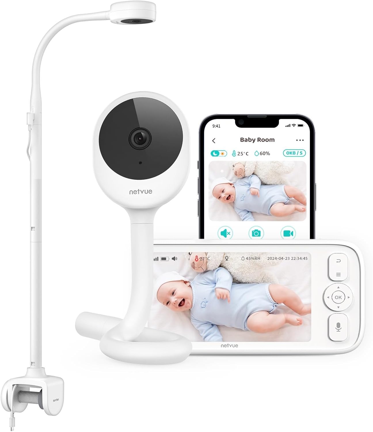 NETVUE Peekababy Baby Camera Monitor Video - Baby Monitor with Camera and Audio,...
