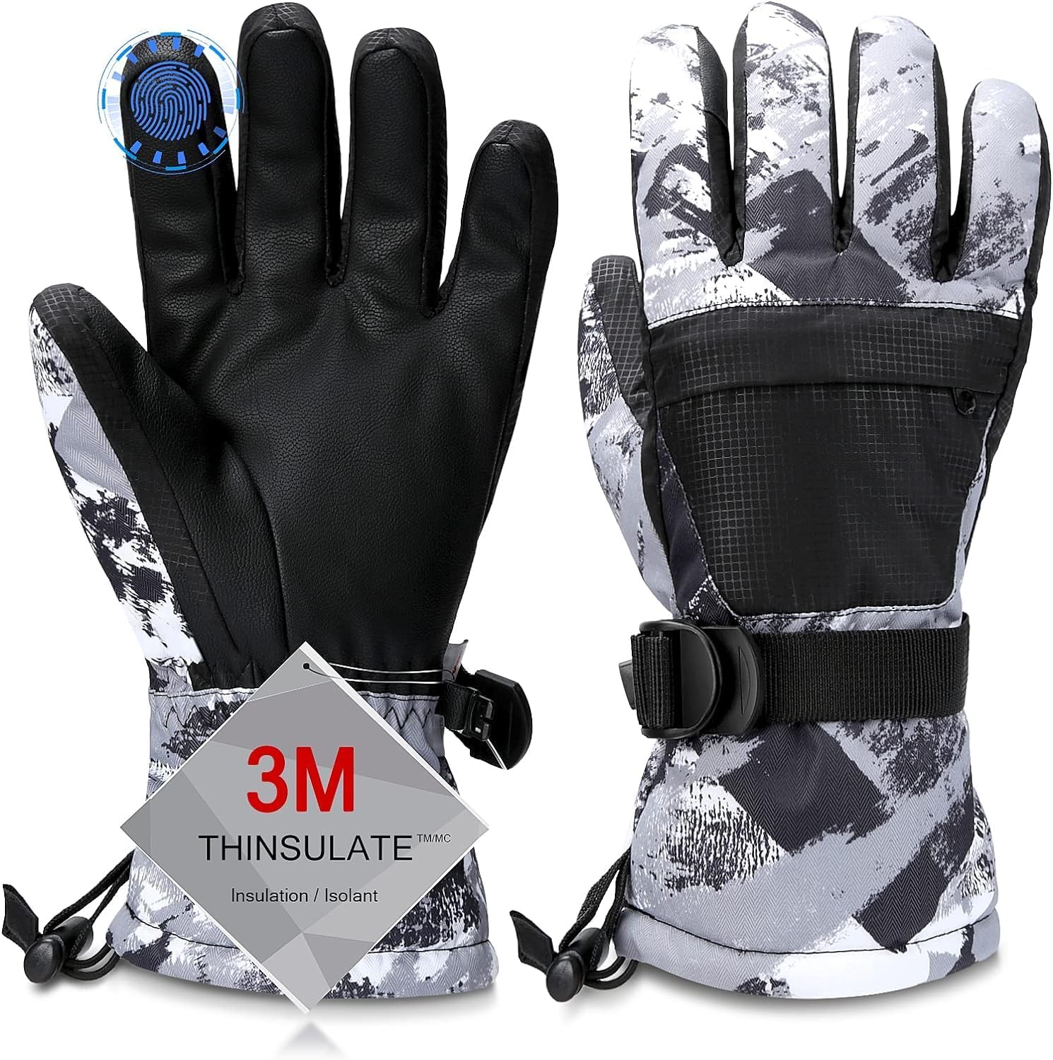 Ski Gloves, Warmest Waterproof and Breathable Snow Gloves for Cold Weather, Fits...