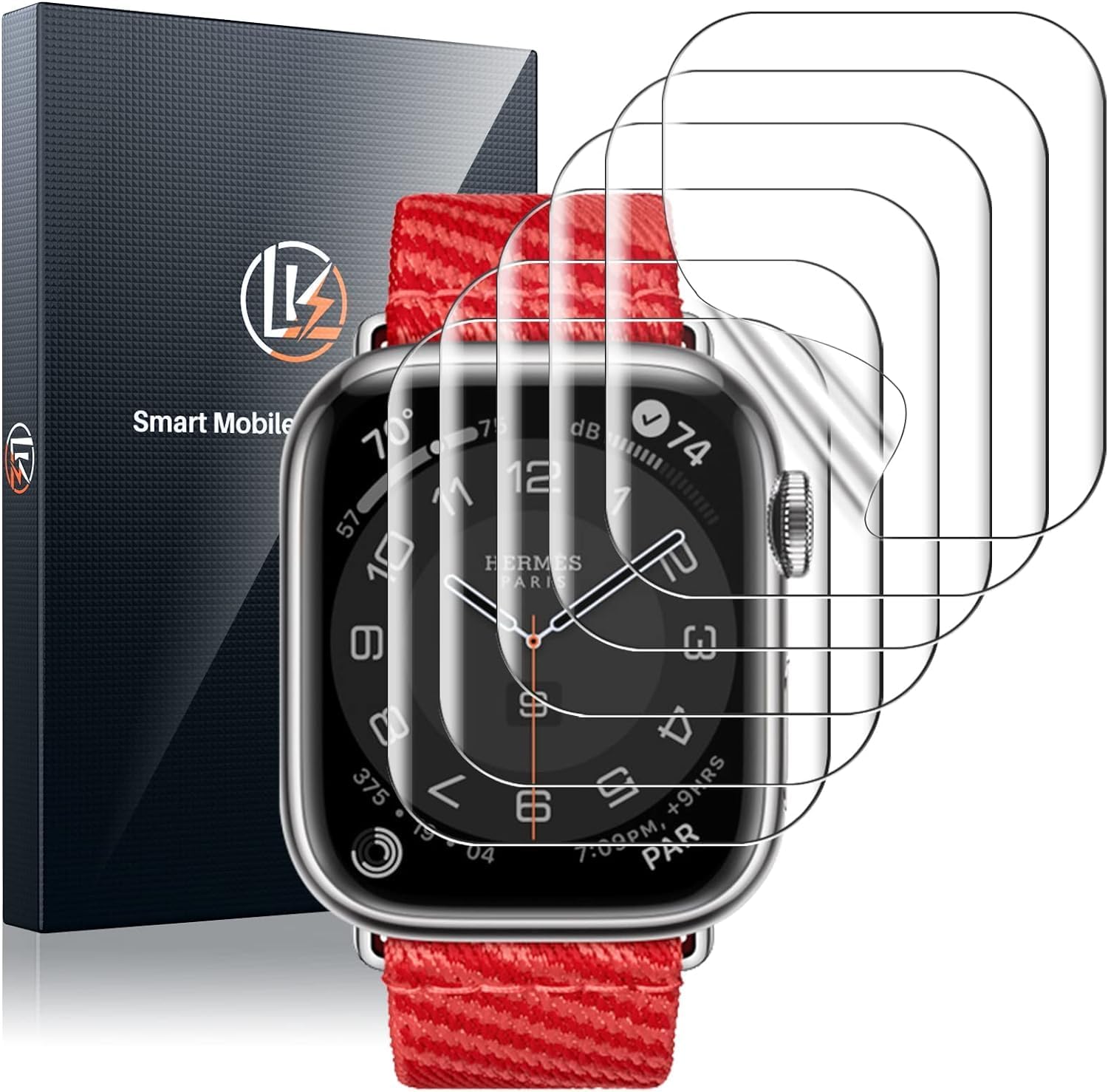 LK 6 Pack for Apple Watch Screen Protector 45mm Series 9 8 7 [New Version] Anti-...