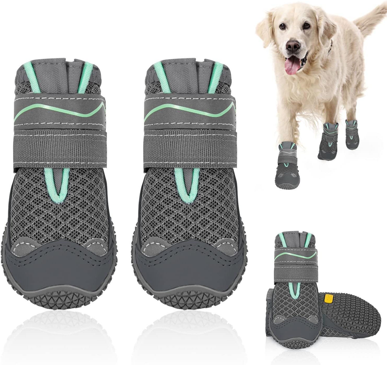 SlowTon Dog Shoes for Large Small Medium Dogs - Breathable Dog Boots for Summer...
