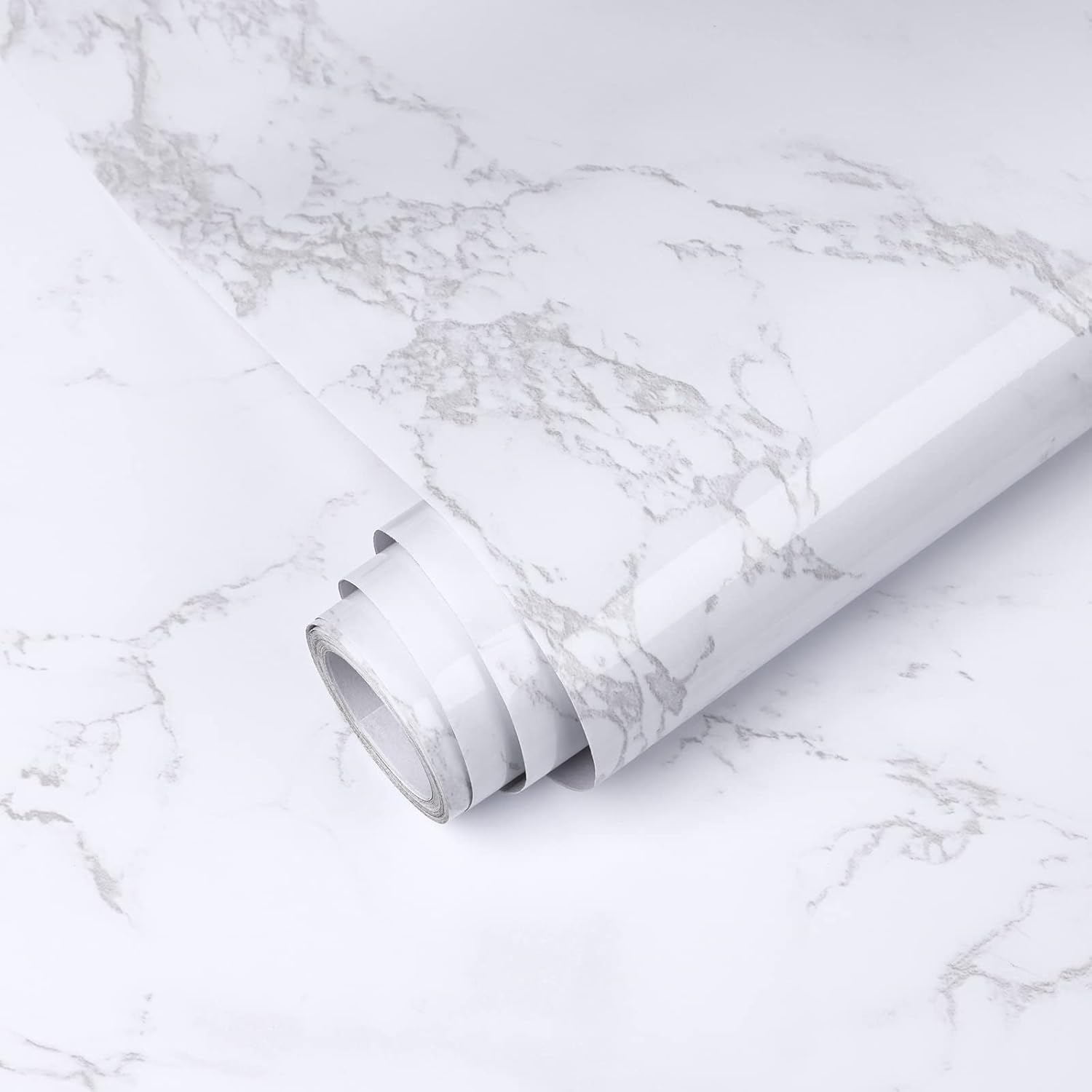 Marble Wallpaper Self Adhesive Granite Grey/White Sticky Back Plastic Roll 30X20...