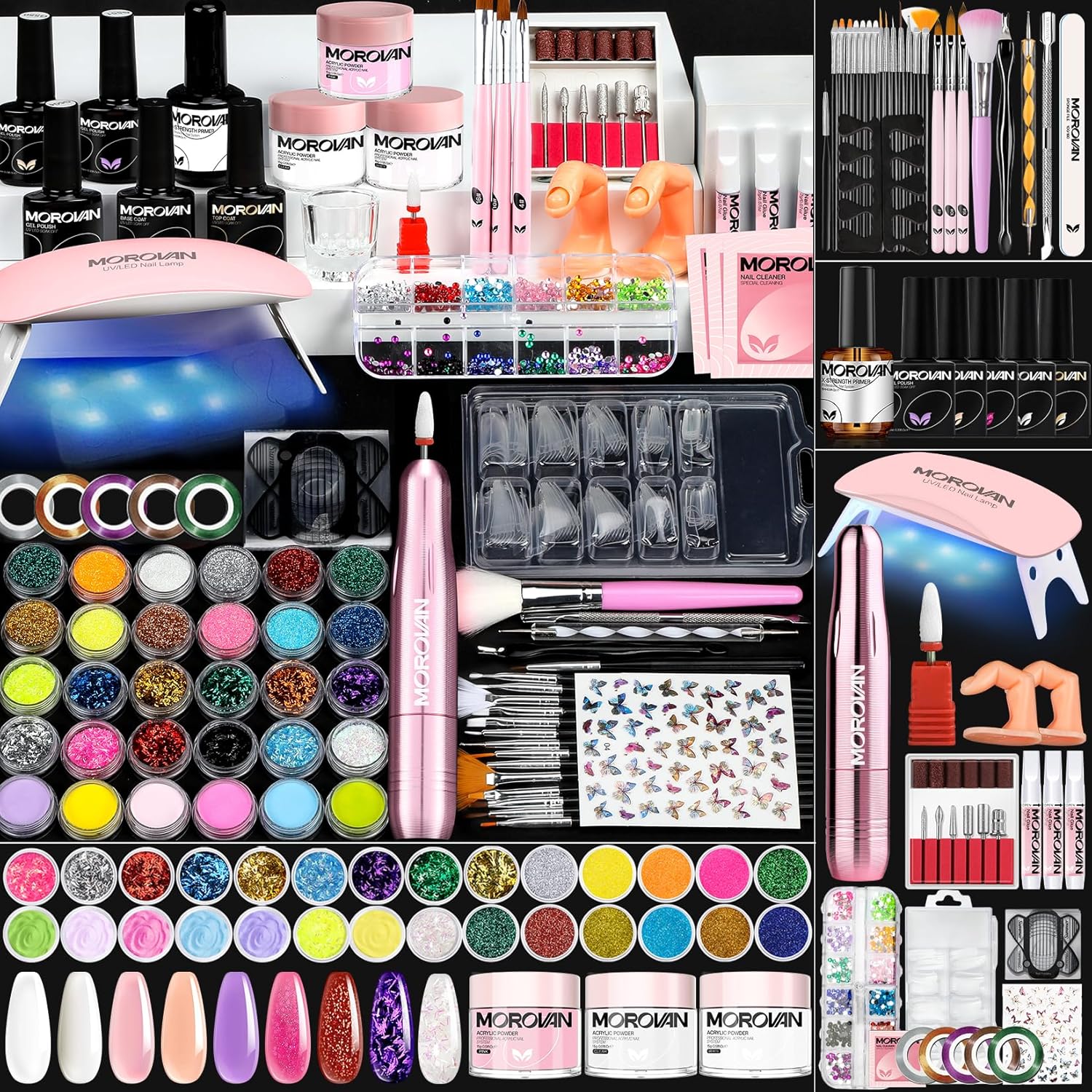 Morovan Acrylic Nail Kit with Everything: Starter Nail Kit Set Professional Acry...