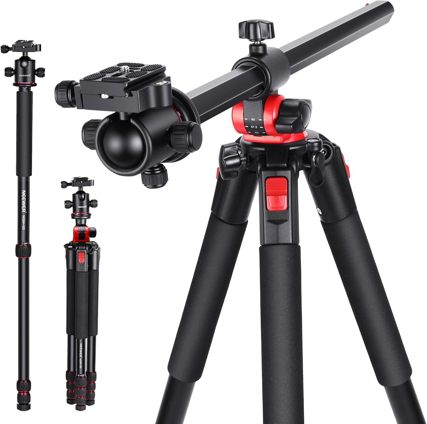 NEEWER 72 inch Camera Tripod Monopod with Center Column and Ball Head Aluminum,...