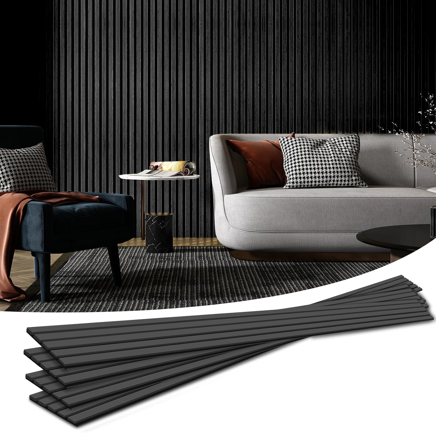 Art3d 4-Piece Wood Slat Acoustic Panels for Stylish Decor and Noise Reduction, 3...